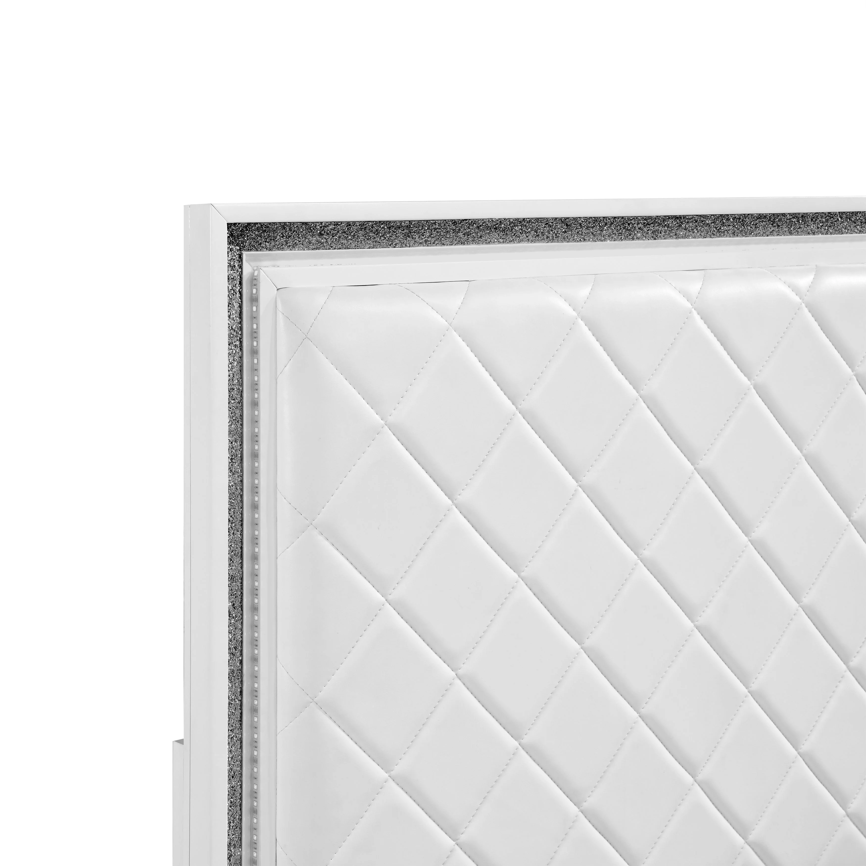Lumin Pearl White LED Panel California King Bed - Image 7