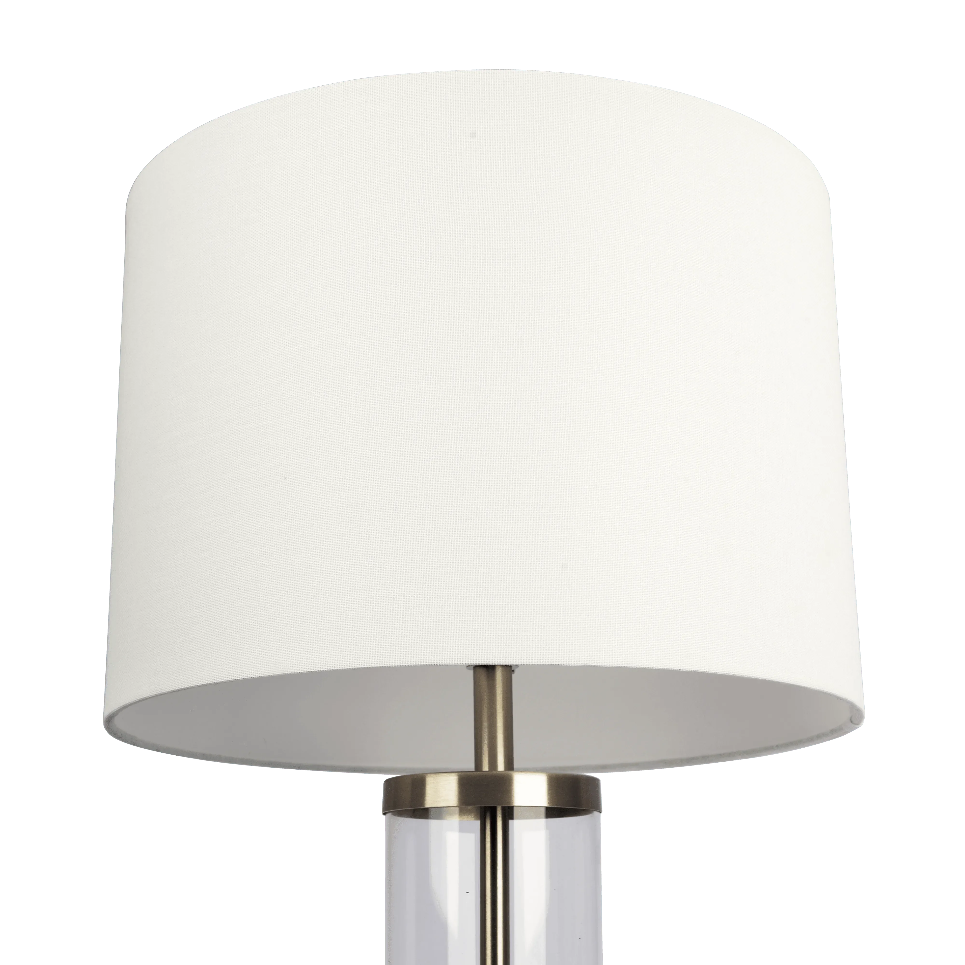 Luna Brushed Nickel Table Lamp with On/Off Switch Clear Glass Body  Metal Base - Image 3