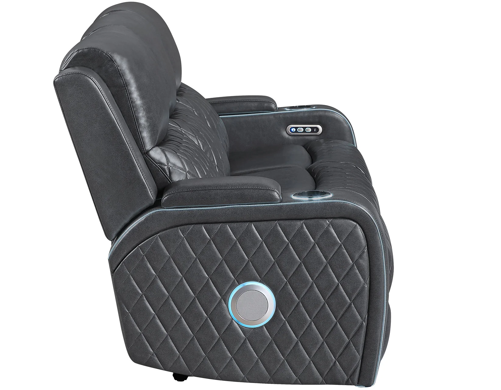 Luna Charcoal Vegan Leather 3-Piece Home Cinema Power Reclining Set - Image 13
