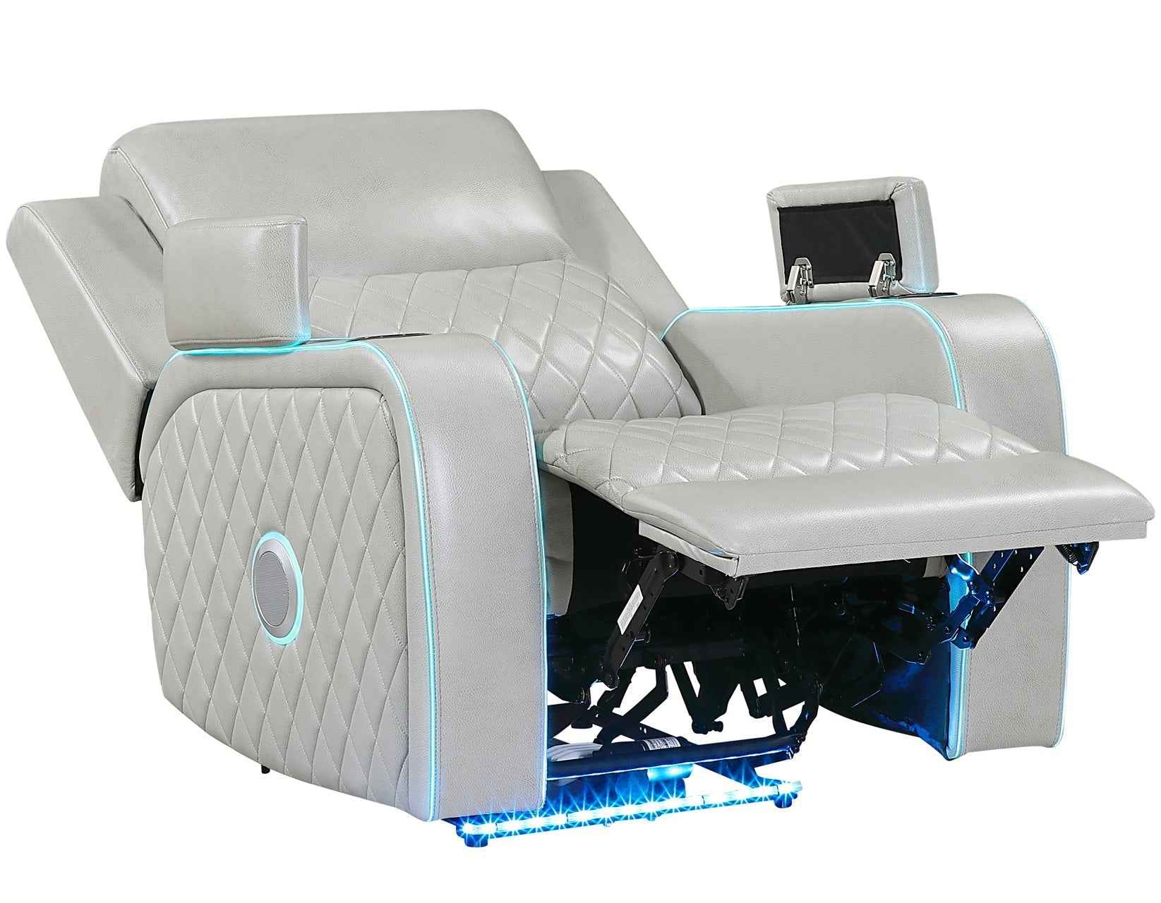 Luna Home Cinema Power Recliner, Ice Vegan Leather - Image 6