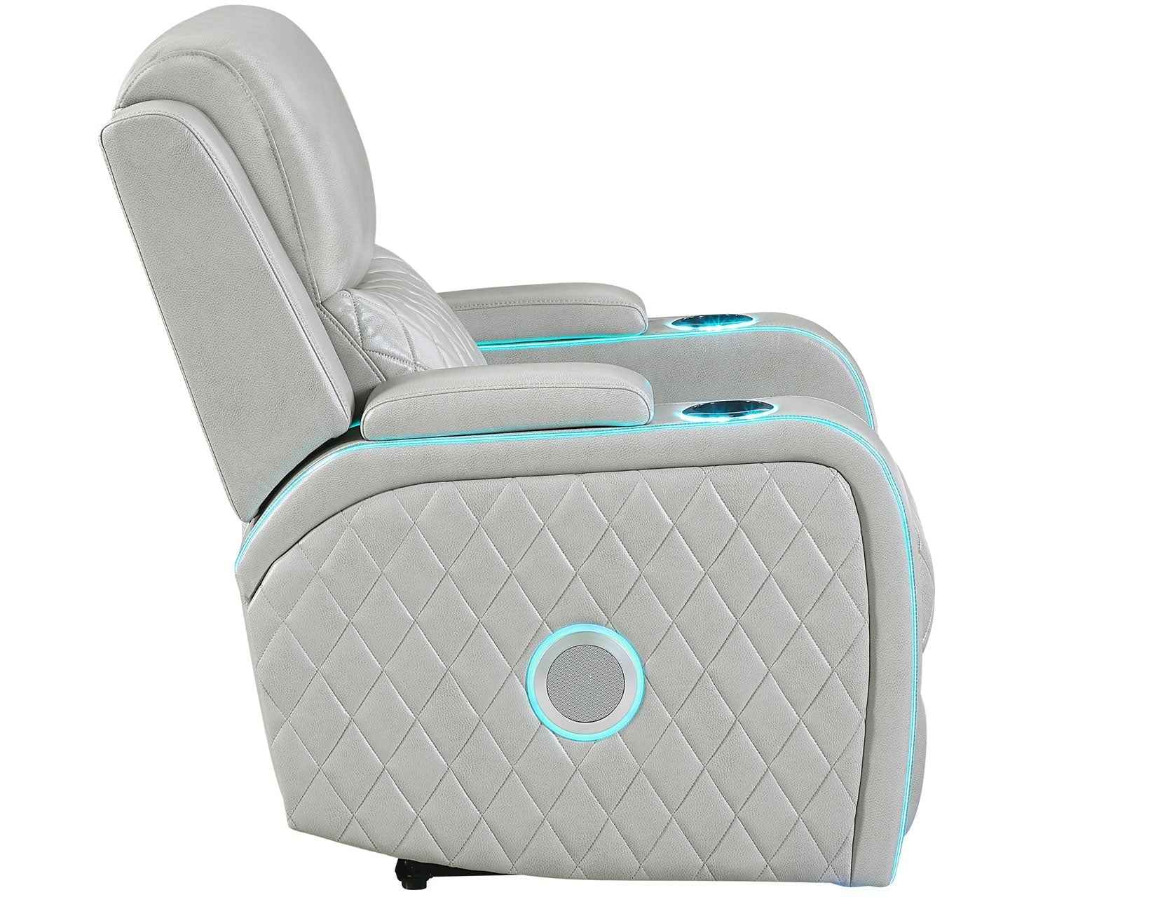 Luna Home Cinema Power Recliner, Ice Vegan Leather - Image 7