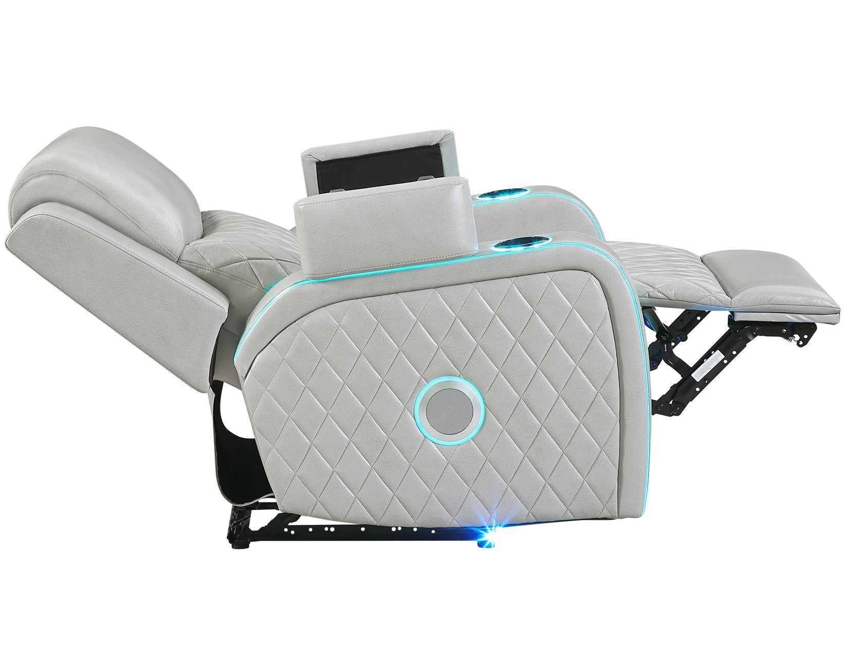 Luna Home Cinema Power Recliner, Ice Vegan Leather - Image 8