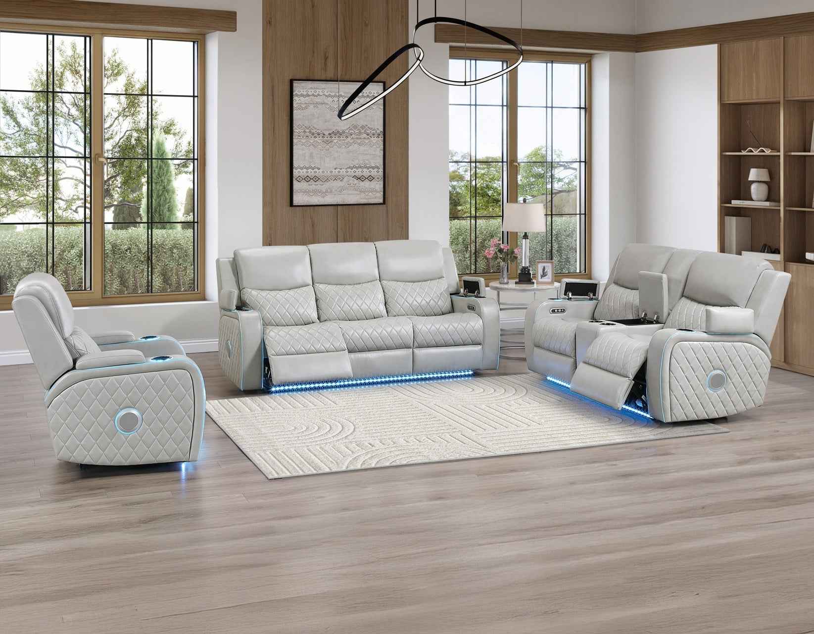Luna Home Cinema Power Reclining Sofa, Ice Vegan Leather - Image 16