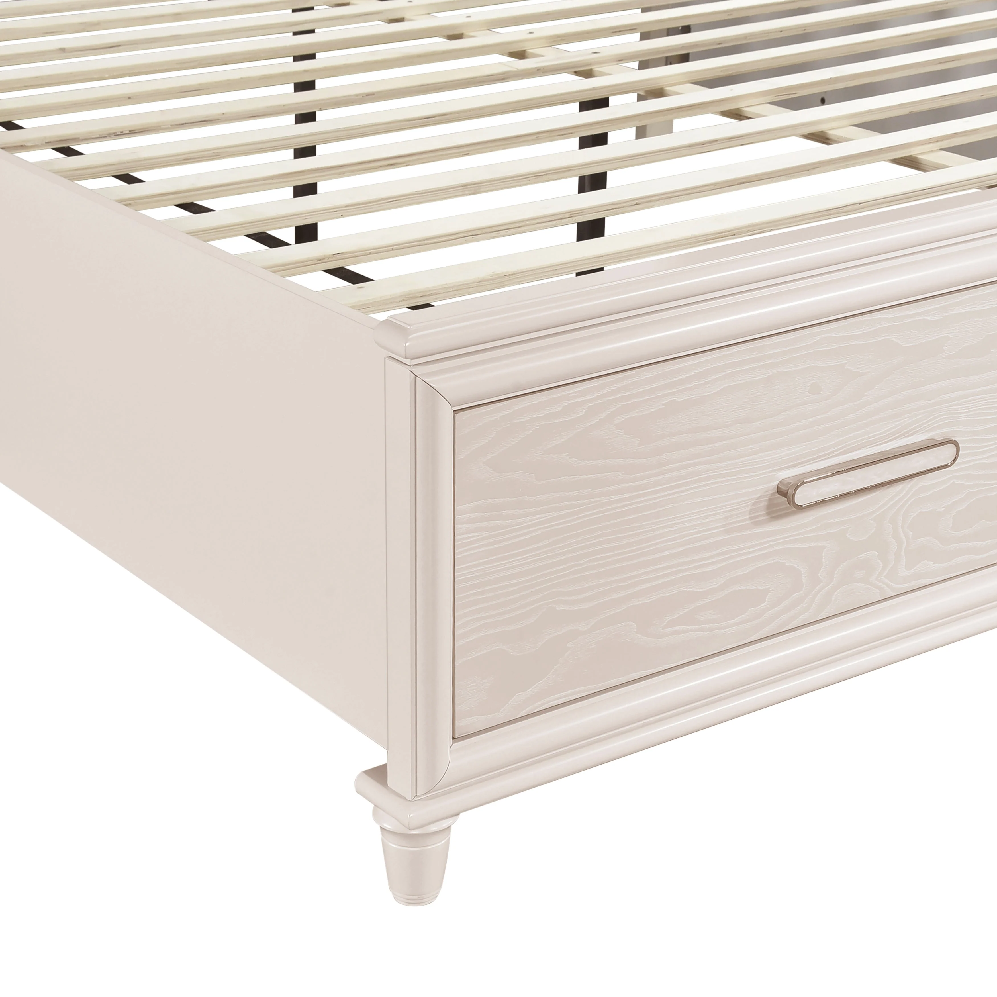 Lunaris Beige King Platform Bed with Footboard Storage - Image 14