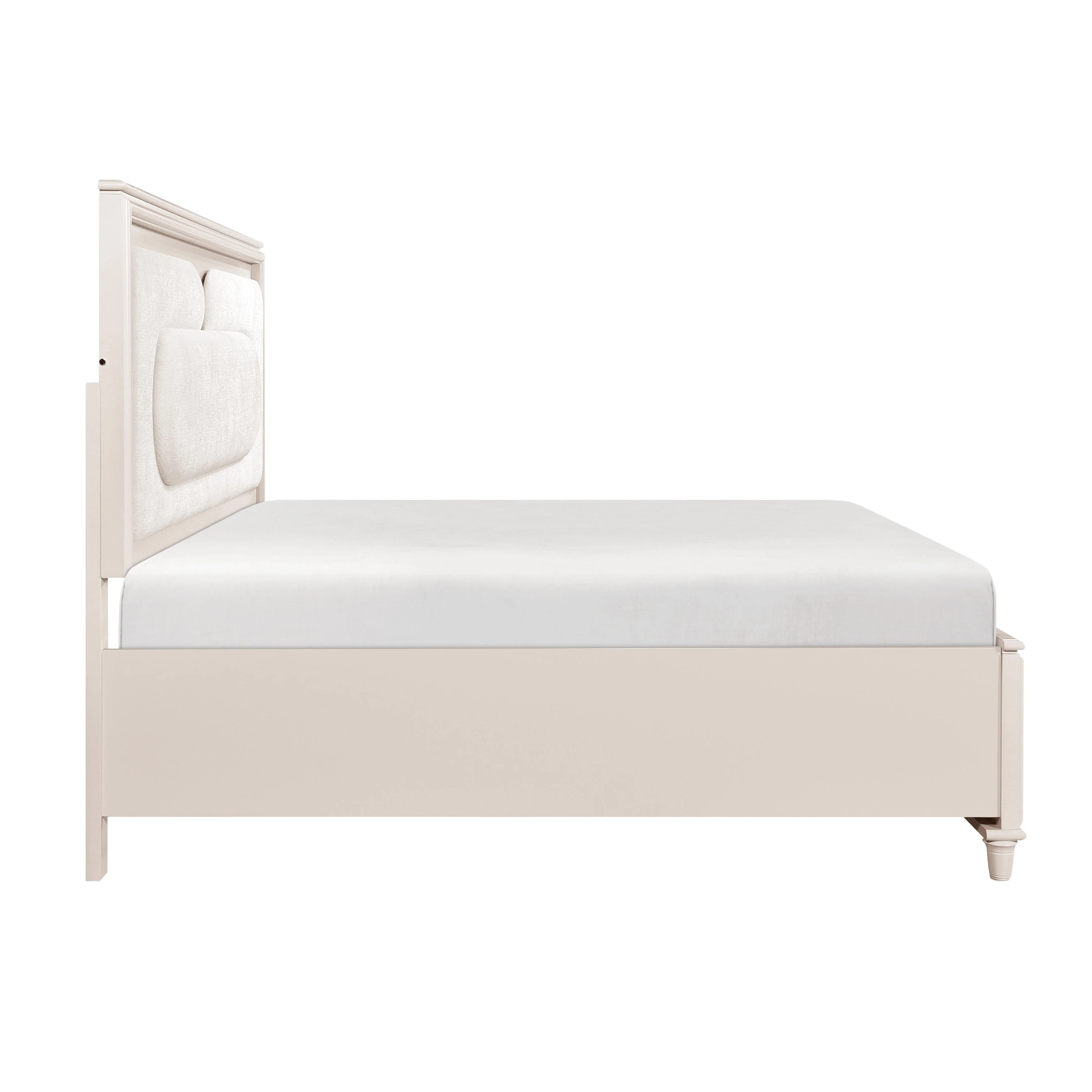 Lunaris Beige King Platform Bed with Footboard Storage - Image 5