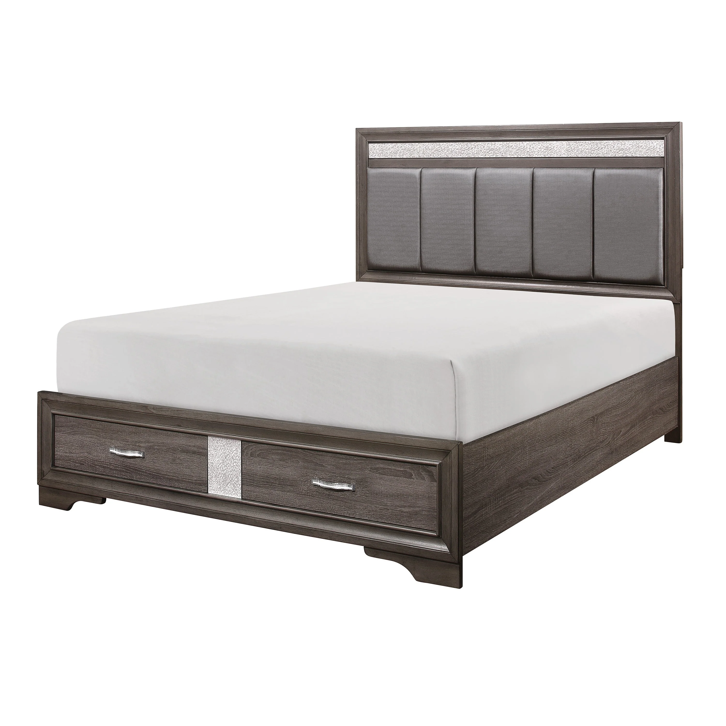 Luster Gray California King Upholstered Storage Platform Bed - Image 2