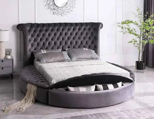 Lux Grey Queen Platform Bed