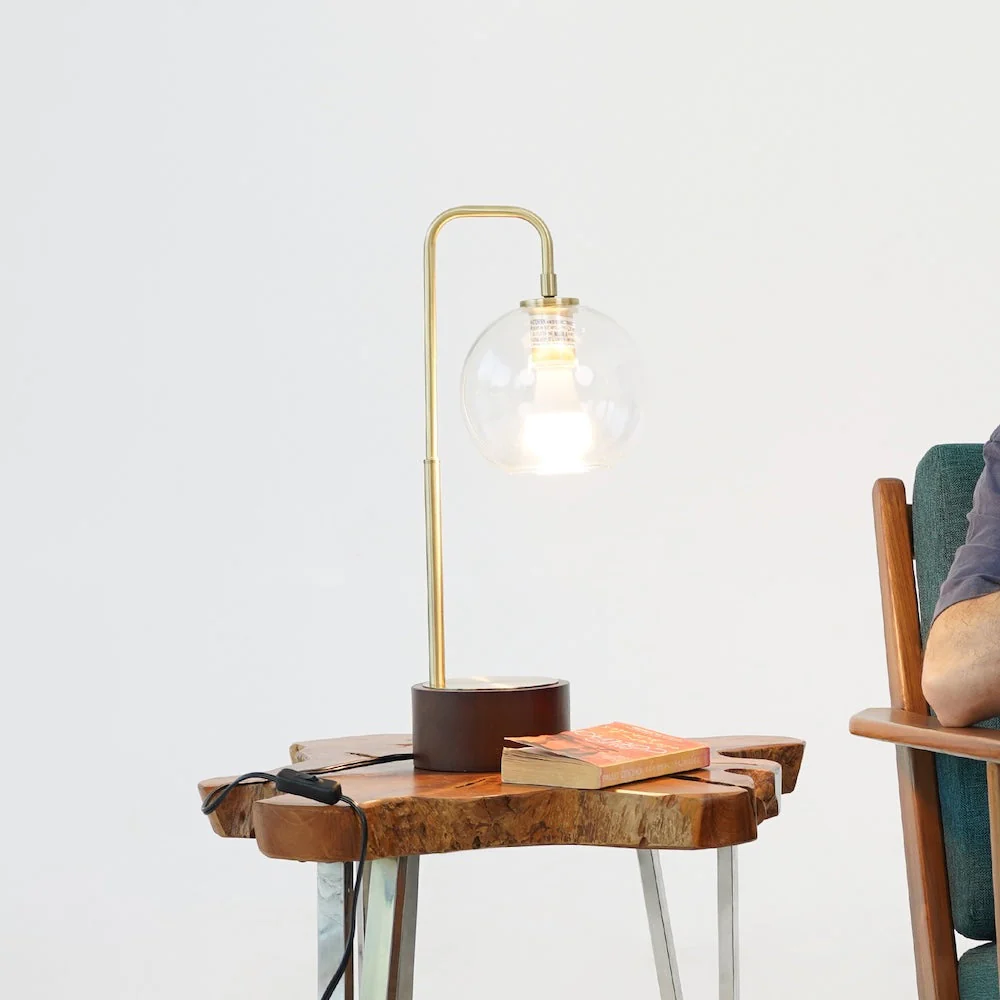 LuxeRay Simple Glass Globe Arched Table Lamp - Image 4