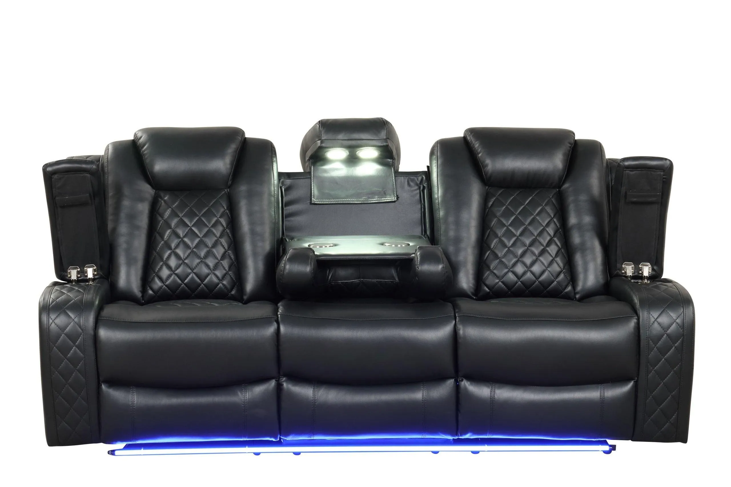 Luz Black 3-Piece Reclining Living Room Set - Image 2