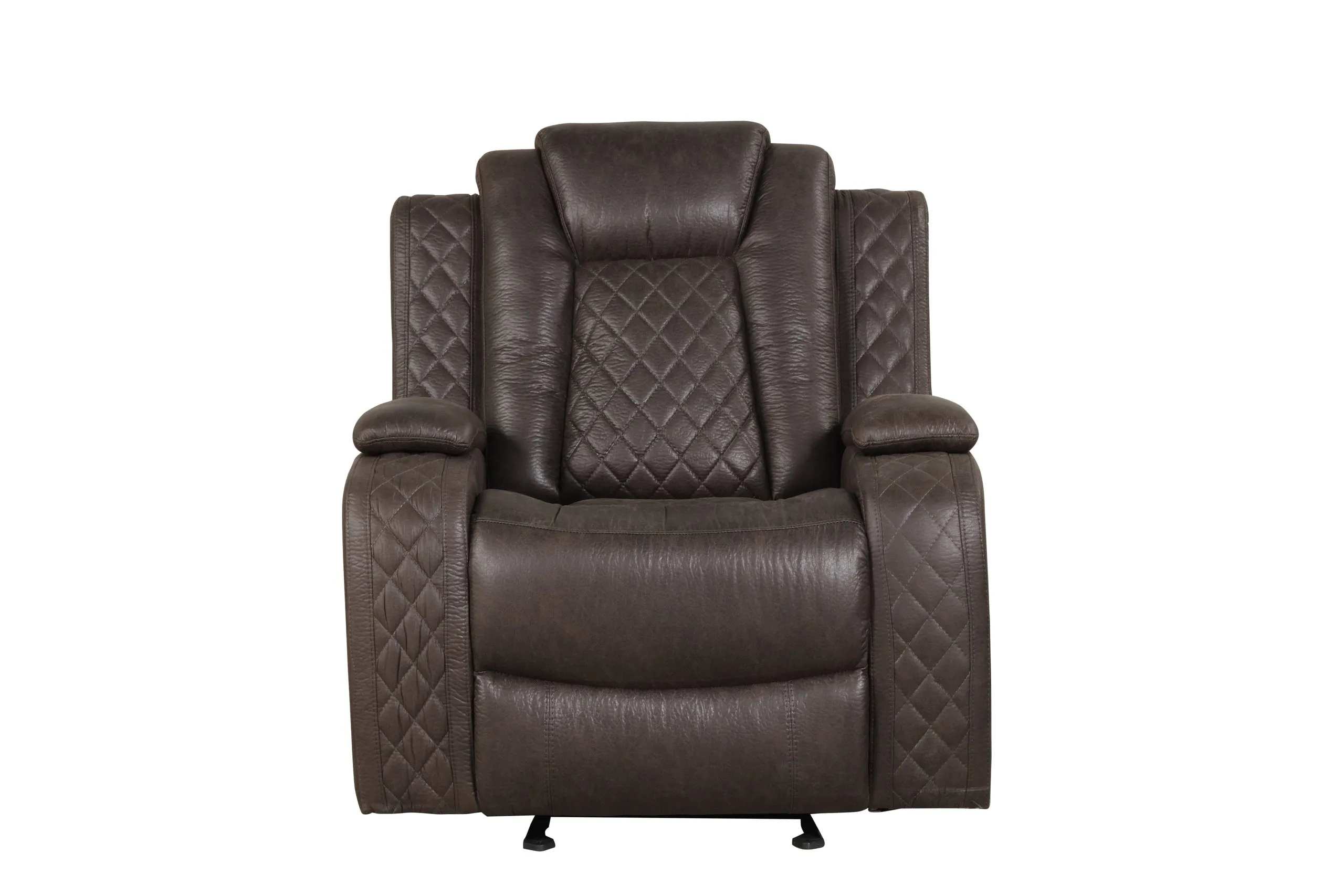 Luz Chocolate 3-Piece Reclining Living Room Set - Image 4