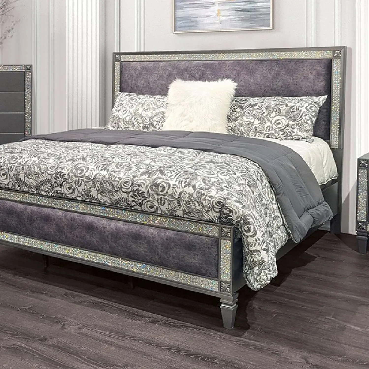 Lyanne Gray Upholstered King Bed
