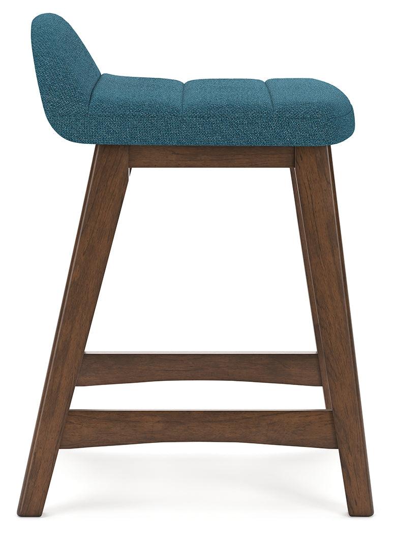 Lyncott Blue/Brown Counter Height Barstool, Set of 2 - Image 9