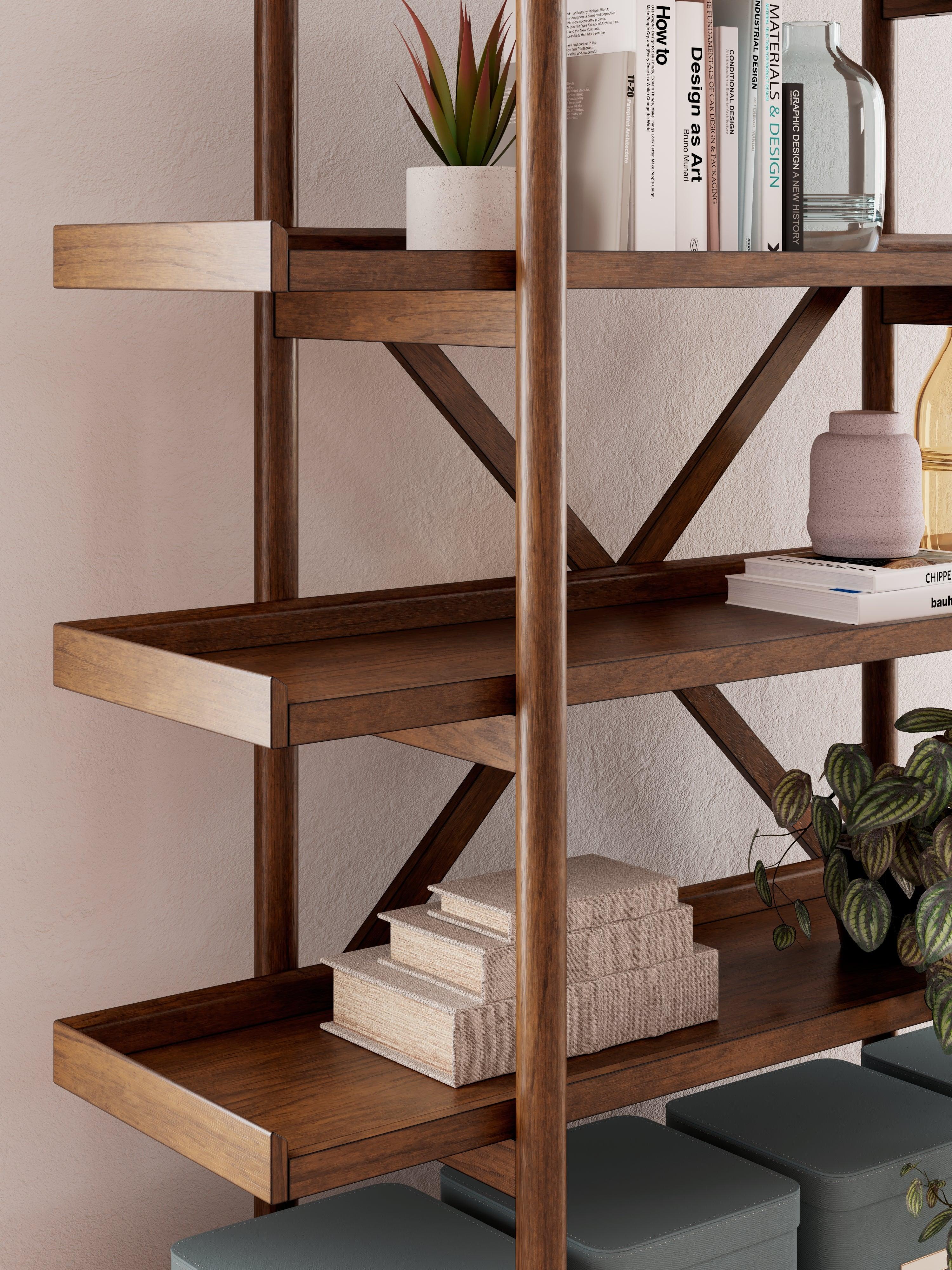 Lyncott Brown 70" Bookcase - Image 2