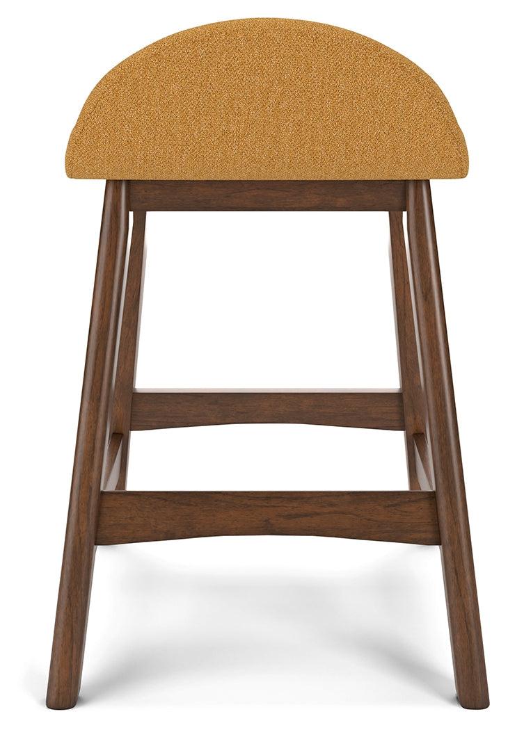 Lyncott Mustard/Brown Counter Height Barstool, Set of 2 - Image 6