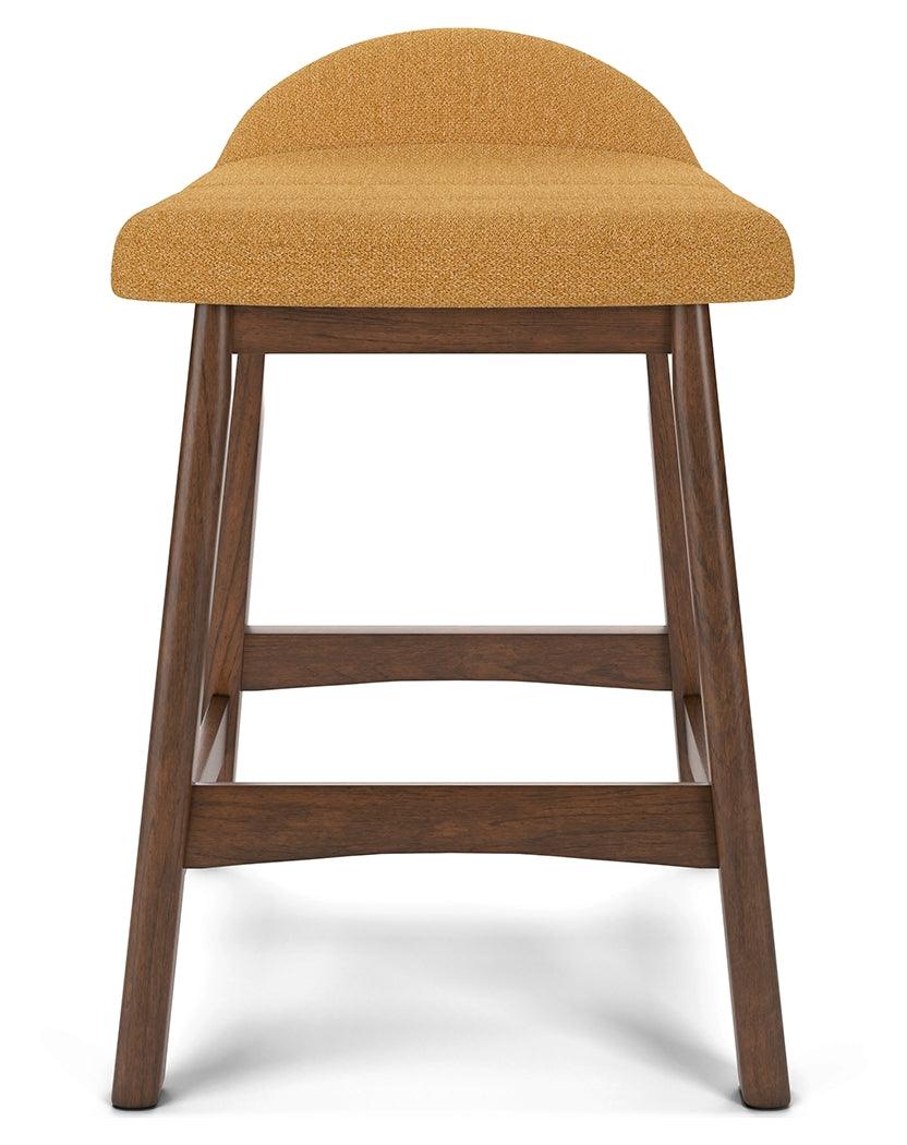 Lyncott Mustard/Brown Counter Height Barstool, Set of 2 - Image 7