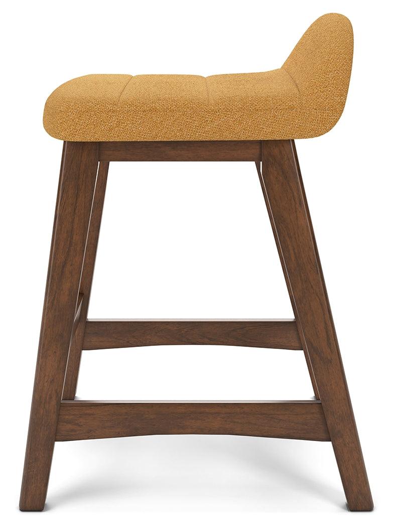 Lyncott Mustard/Brown Counter Height Barstool, Set of 2 - Image 8
