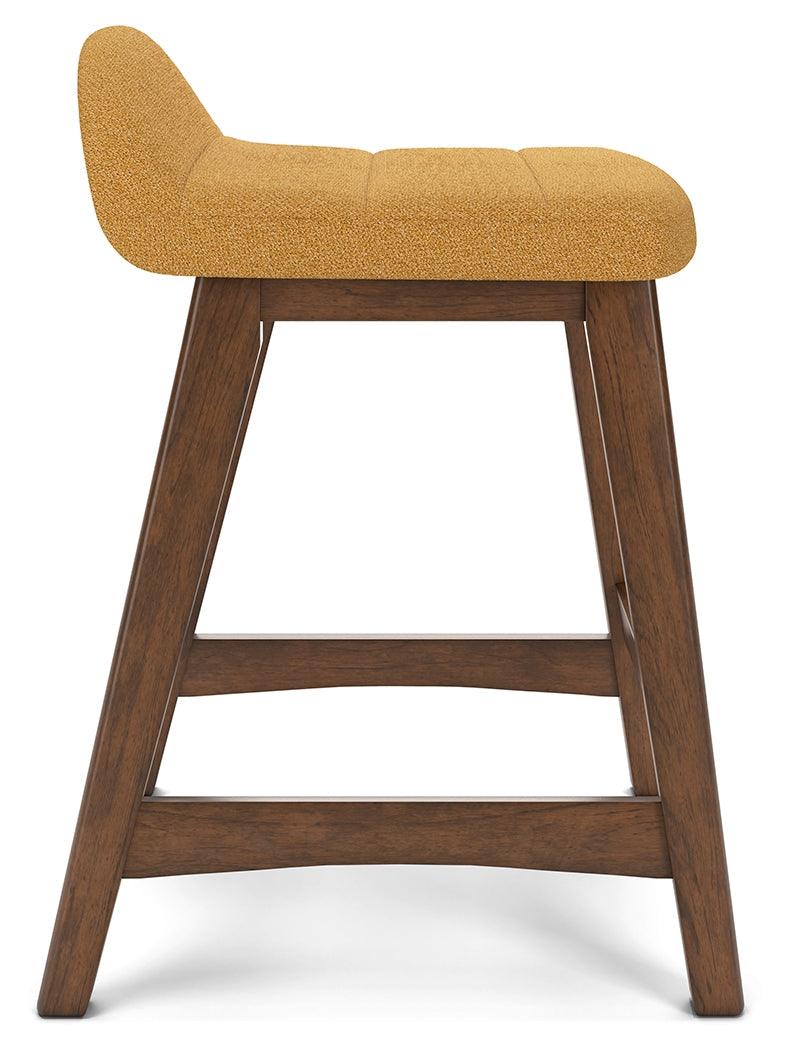 Lyncott Mustard/Brown Counter Height Barstool, Set of 2 - Image 9