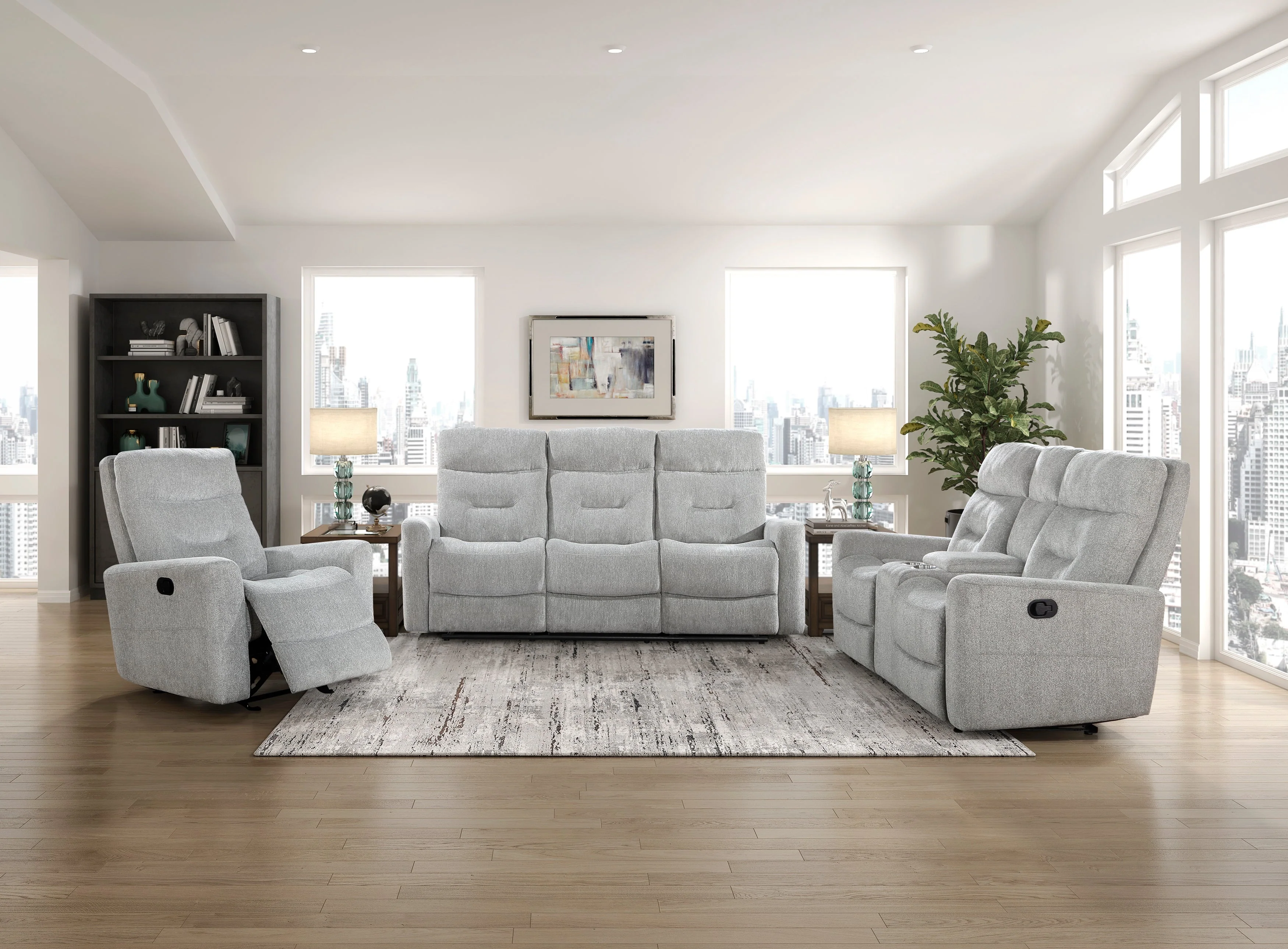 Lyndon Gray Glider Reclining Chair - Image 2