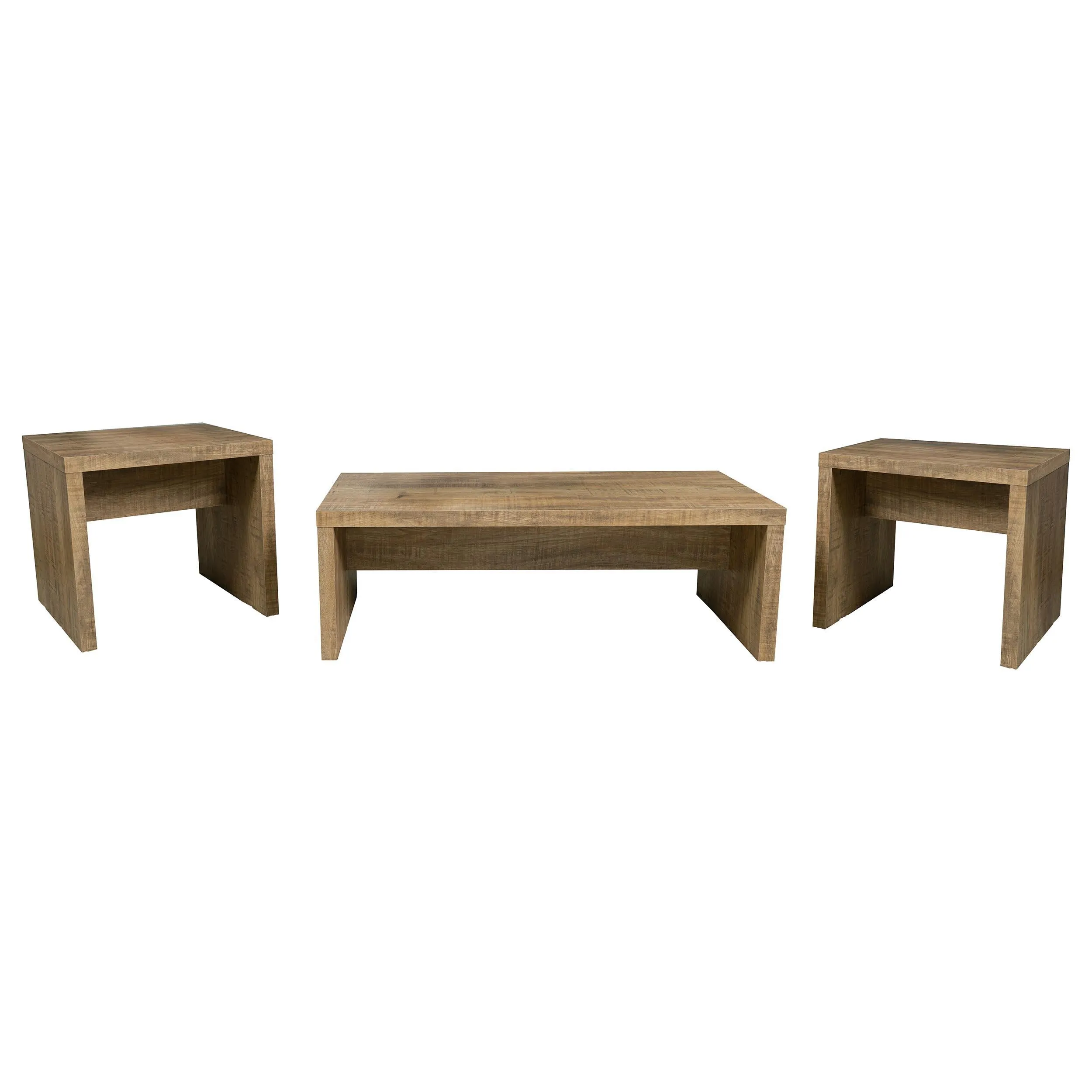 Lynette Mango 3-Piece Rectangular Coffee and End Table Set - Image 2