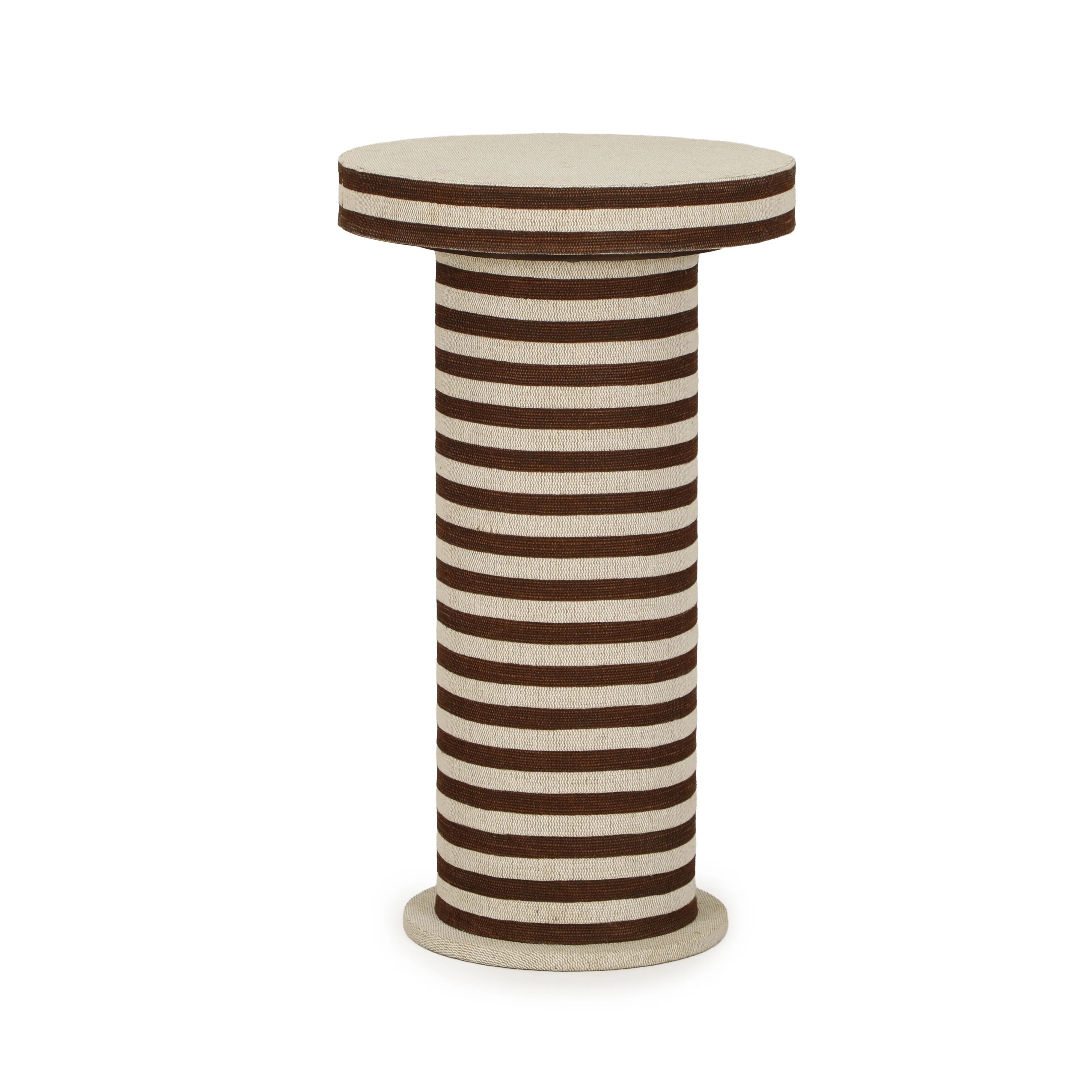 Lyra Natural Striped Cotton Jute Designer Side Table - Image 2