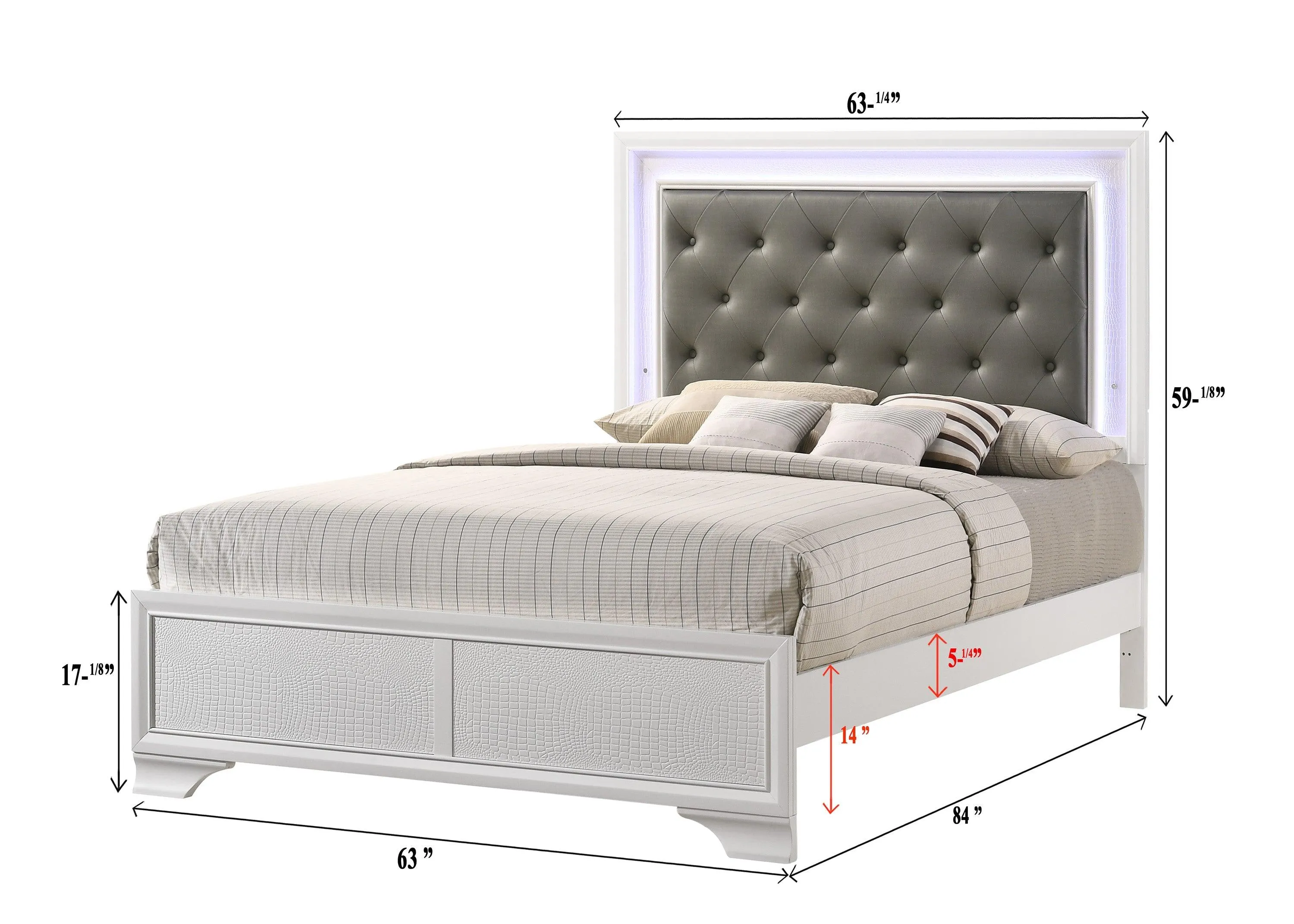 Lyssa Frost LED Upholstered Panel Bedroom Set - Image 16