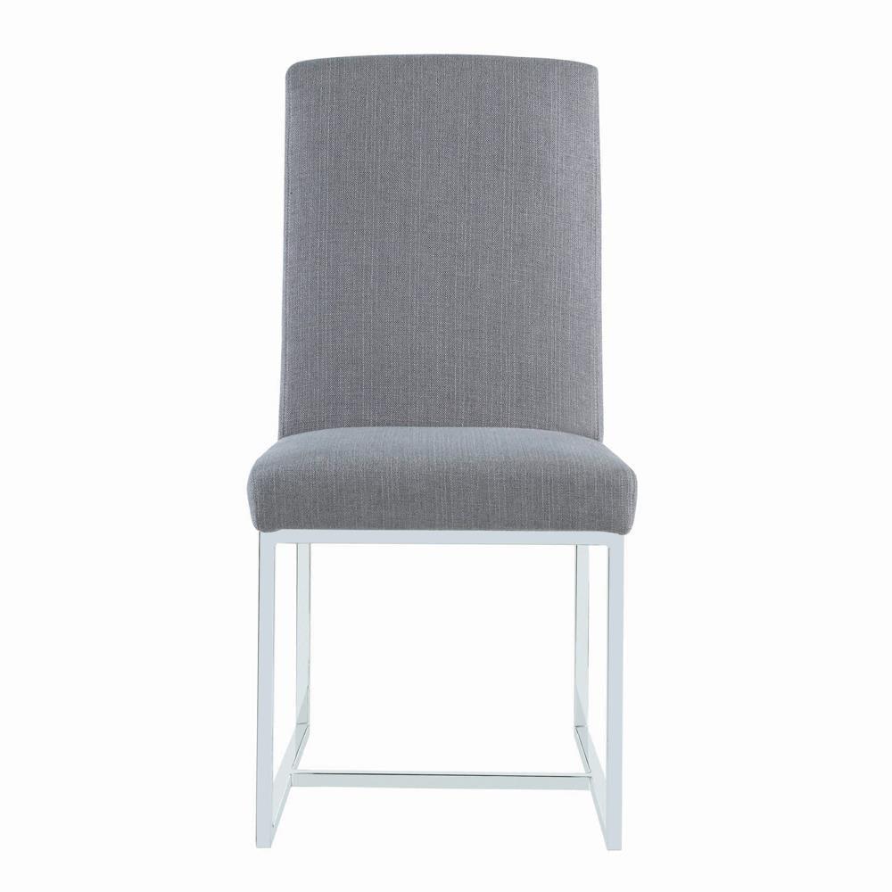 Mackinnon Gray/Chrome Upholstered Side Chairs, Set of 2 - Image 2
