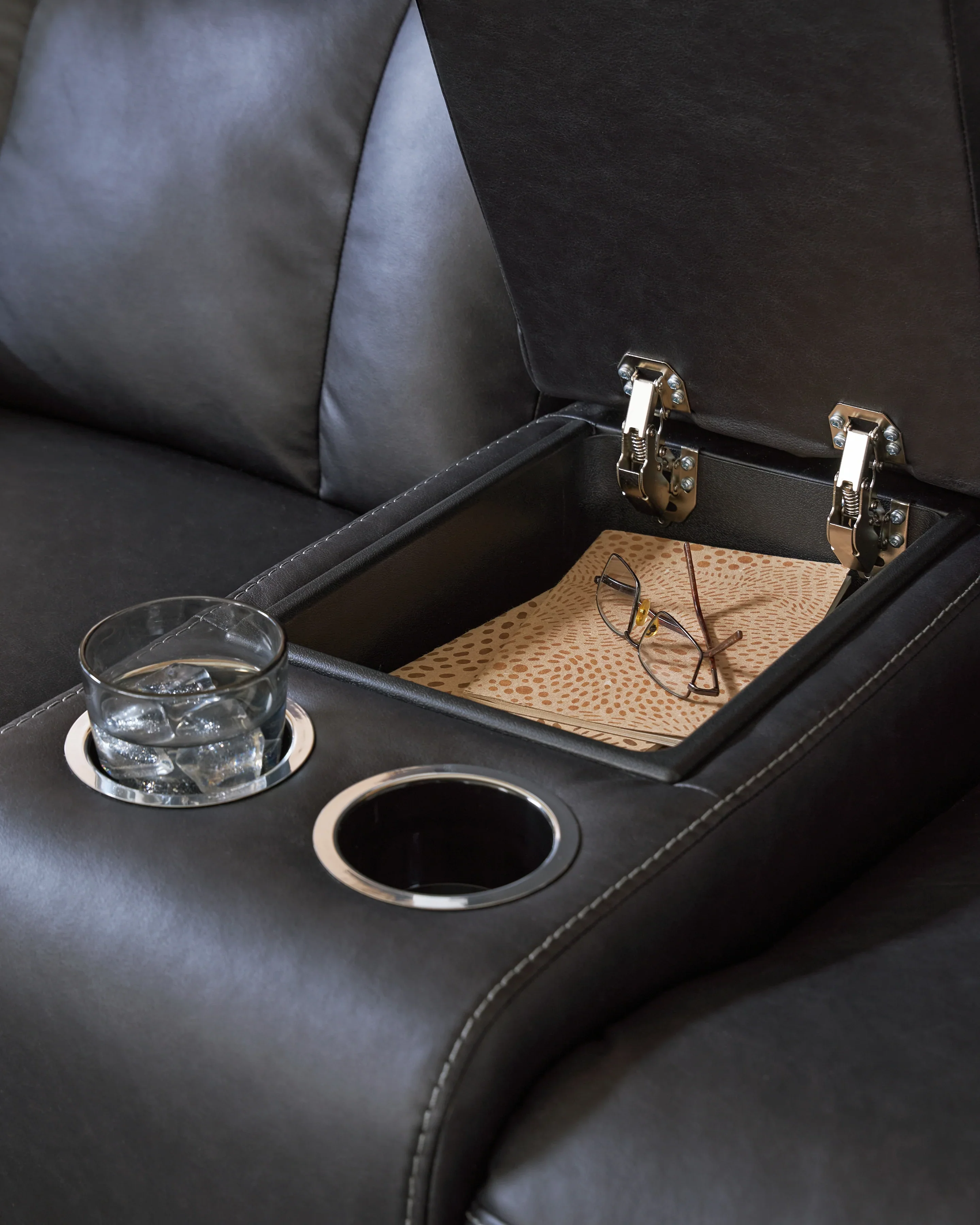 Mackmenville Carbon Reclining Loveseat w/Console - Image 3
