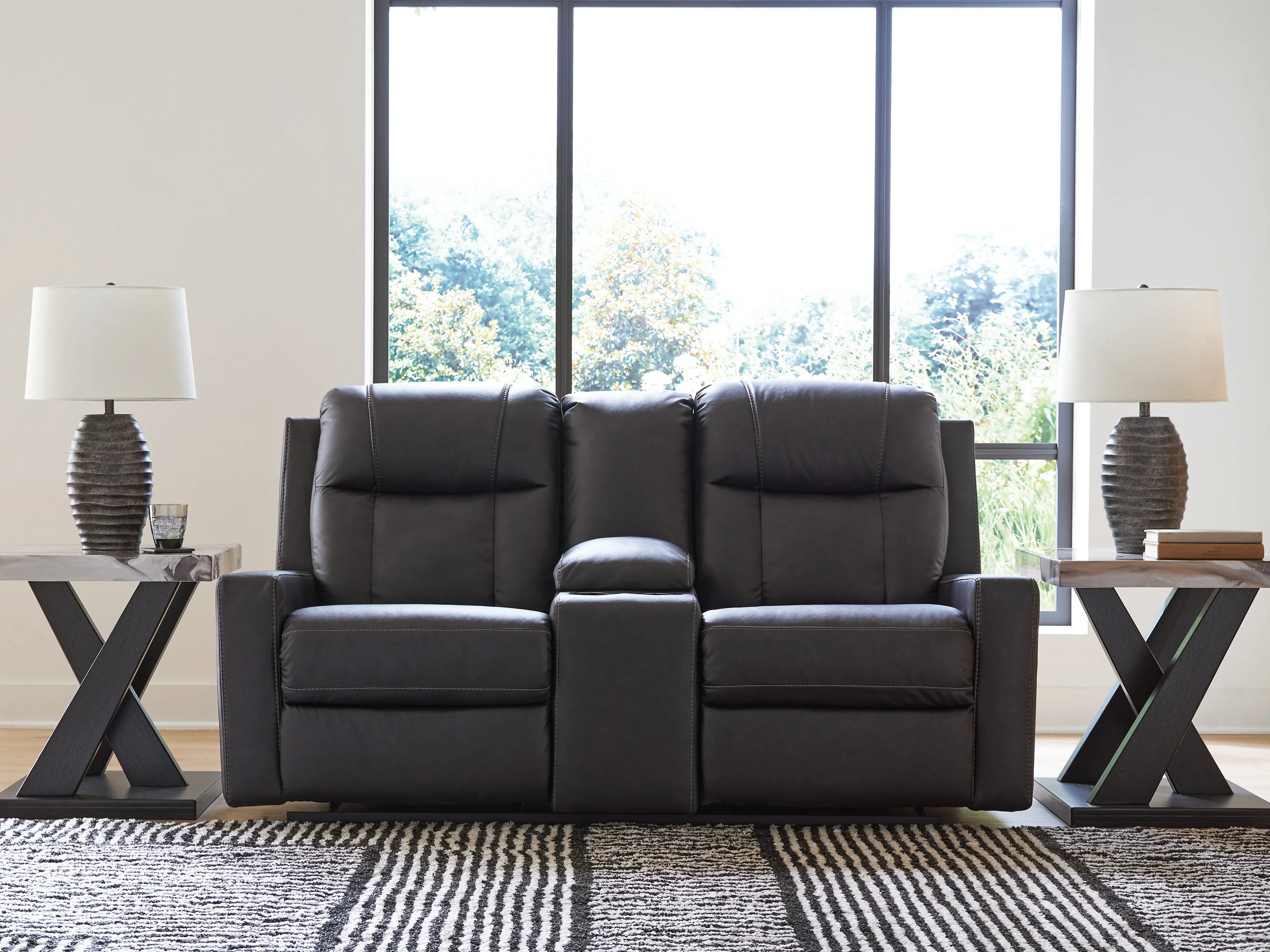 Mackmenville Carbon Reclining Sofa and Loveseat - Image 6