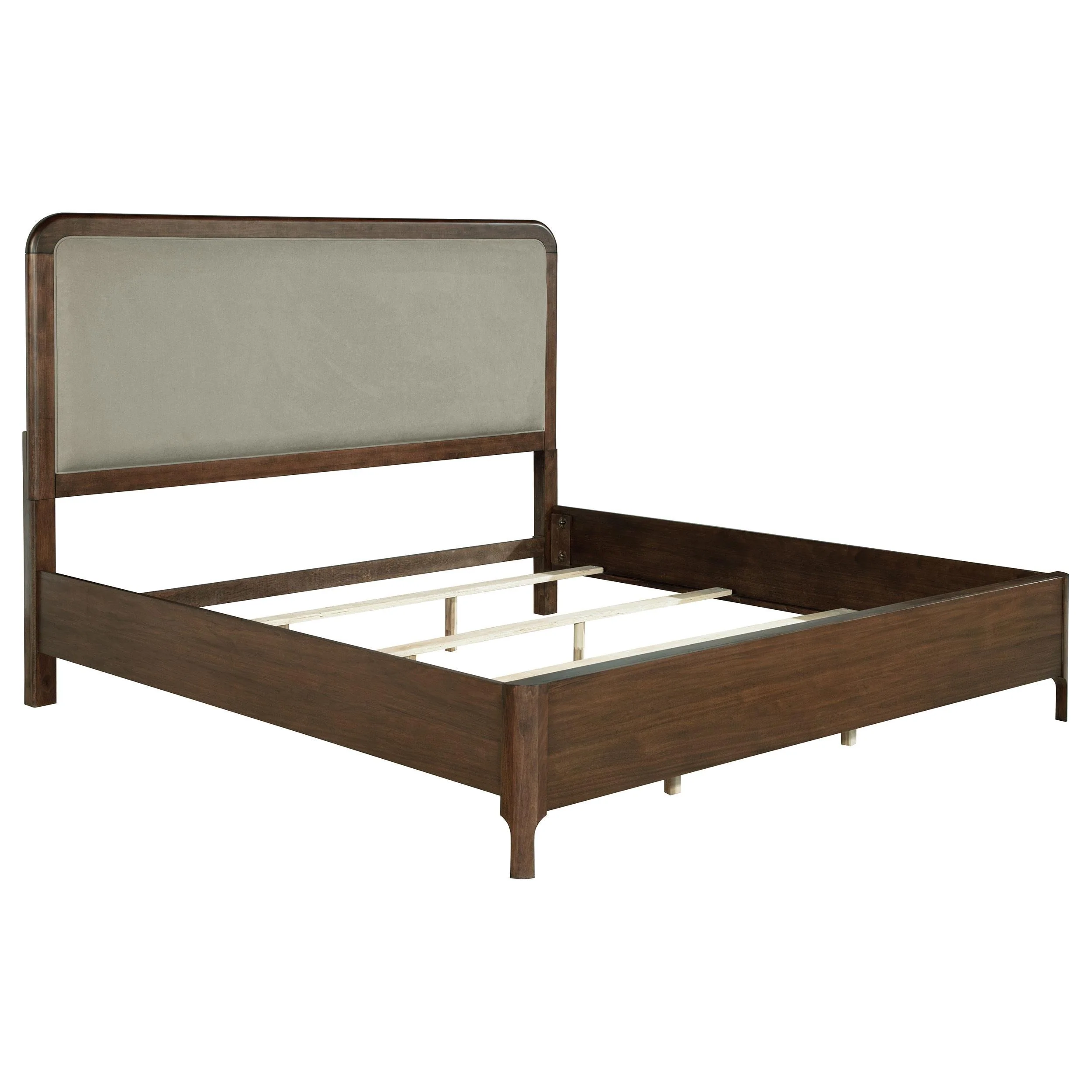 Maderia 57-inch Upholstered California King Panel Bed Walnut - Image 3