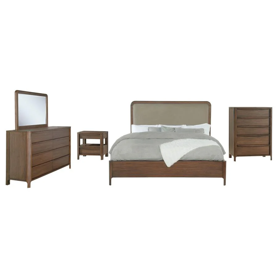 Maderia Walnut 5-Piece Eastern King Bedroom Set - Image 2