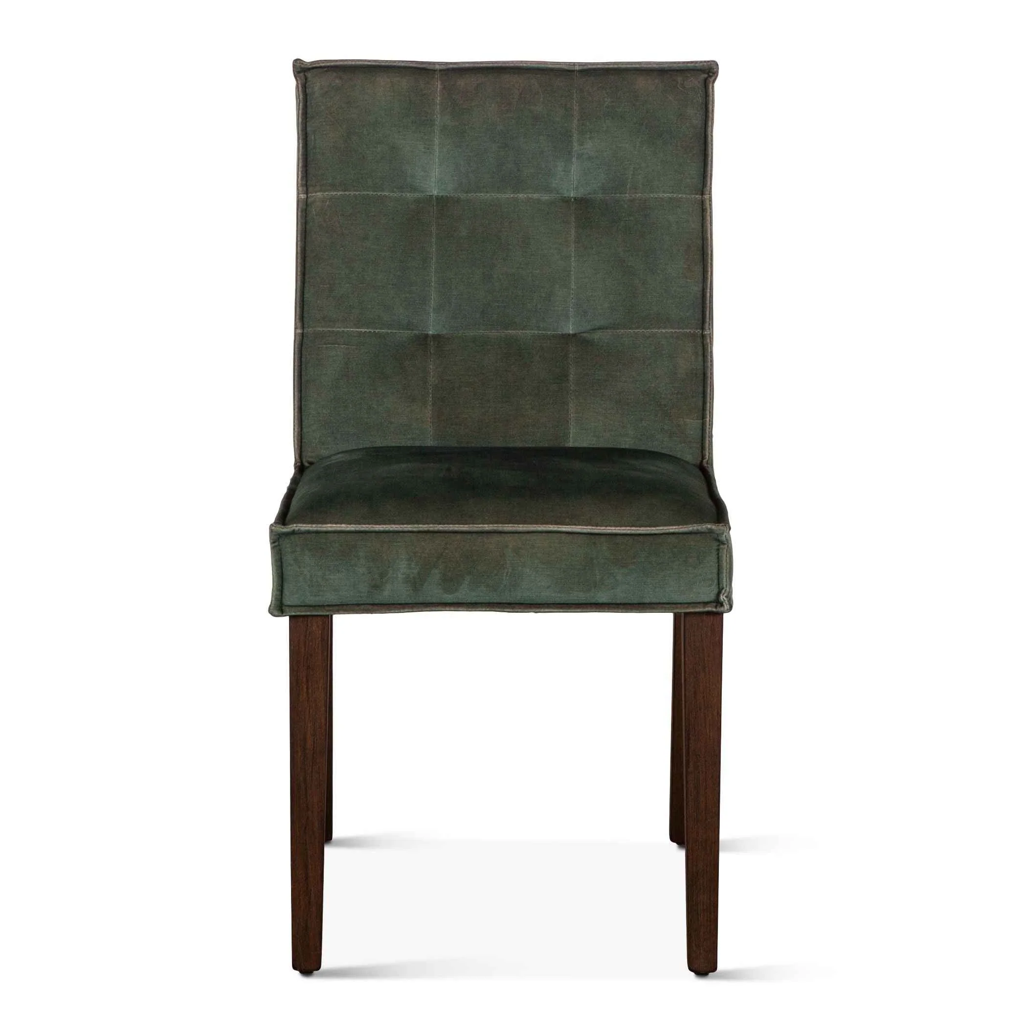 Madison 18" Dining Chair in Green Velvet with Dark Legs, Set of 2 - Image 2