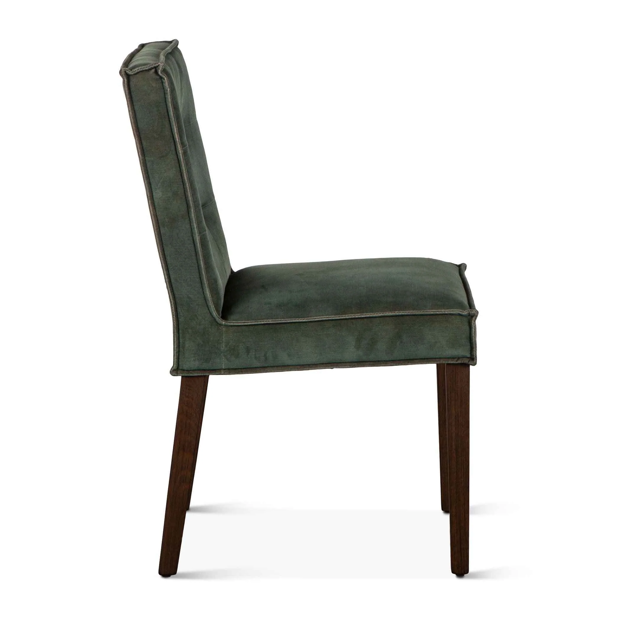 Madison 18" Dining Chair in Green Velvet with Dark Legs, Set of 2 - Image 3