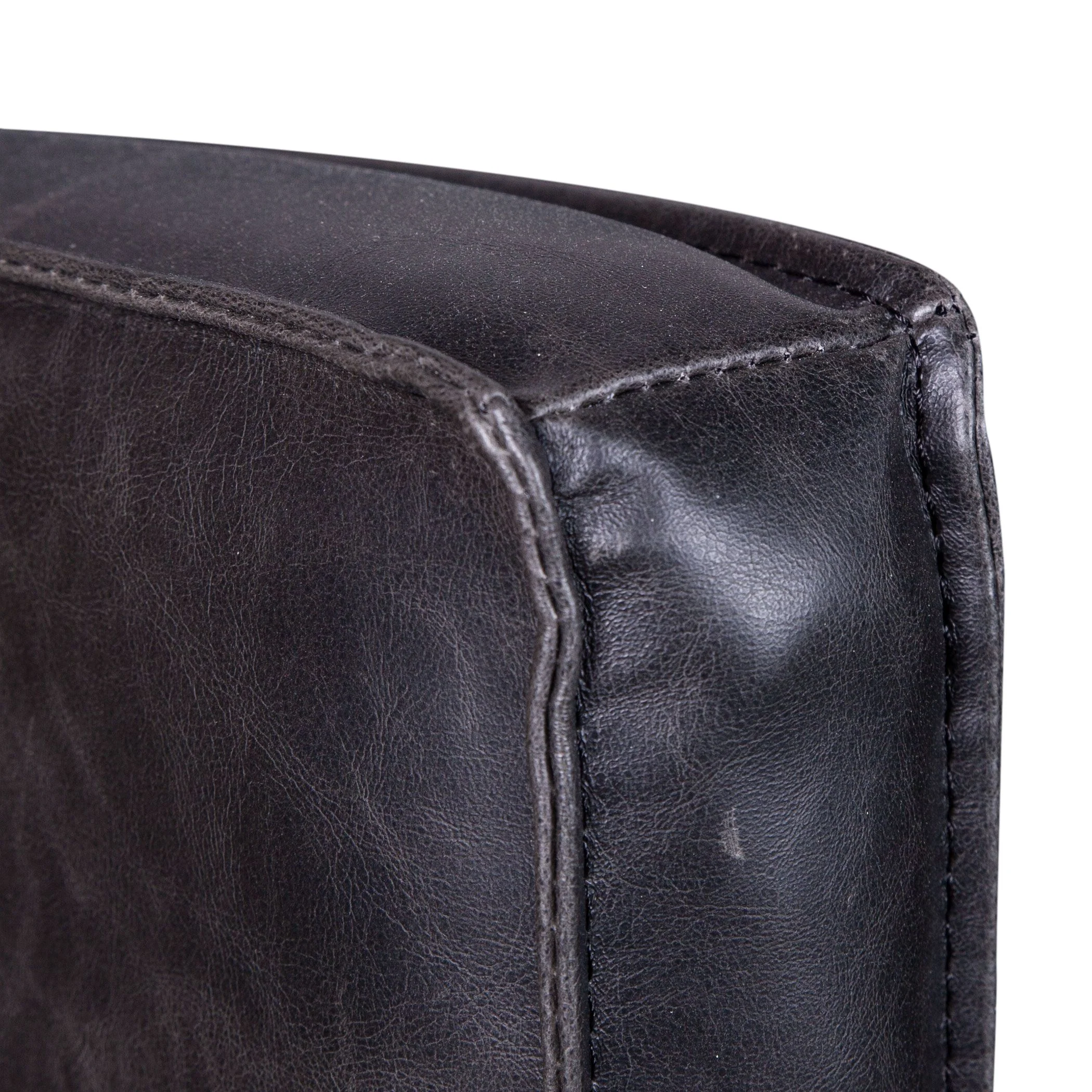 Madison 24" Dining Armchair in Black Eco Leather with Dark Legs - Image 5