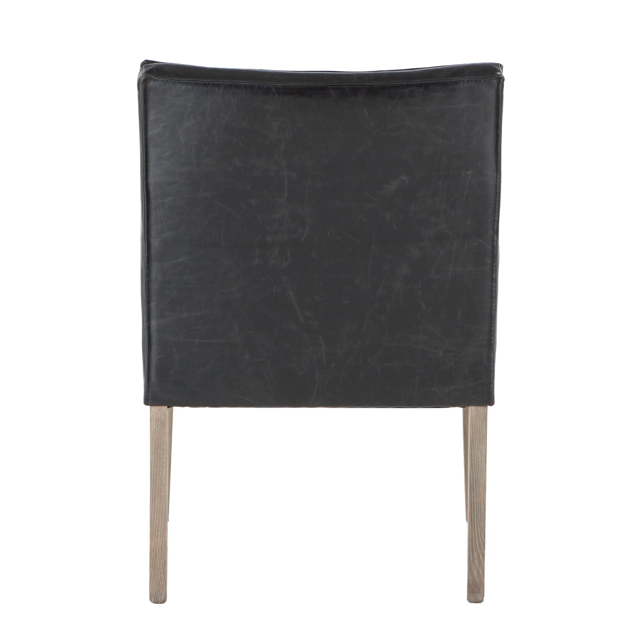 Madison 24" Dining Armchair in Black Eco Leather with Light Legs - Image 4