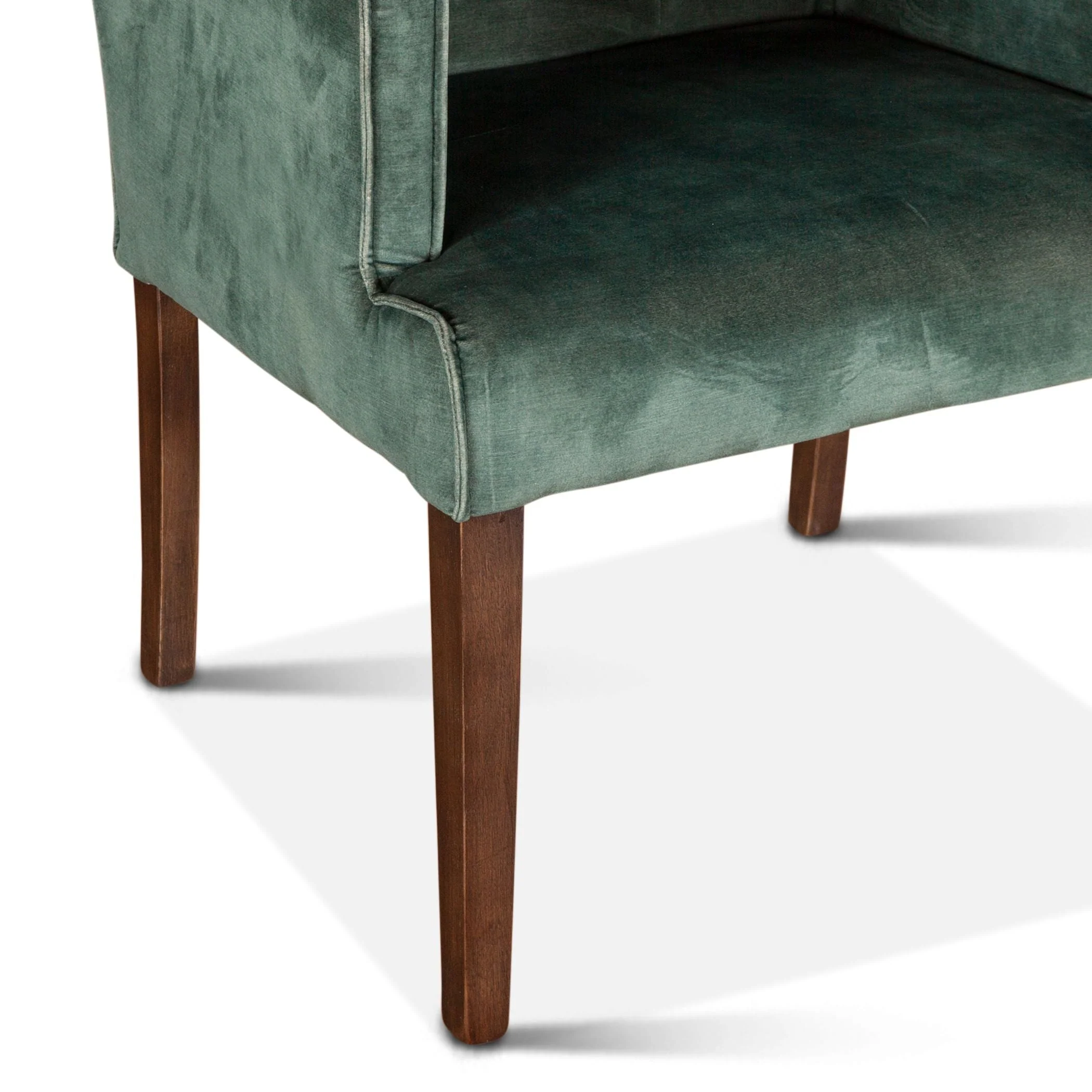 Madison 24" Dining Armchair in Green Velvet with Dark Legs - Image 6