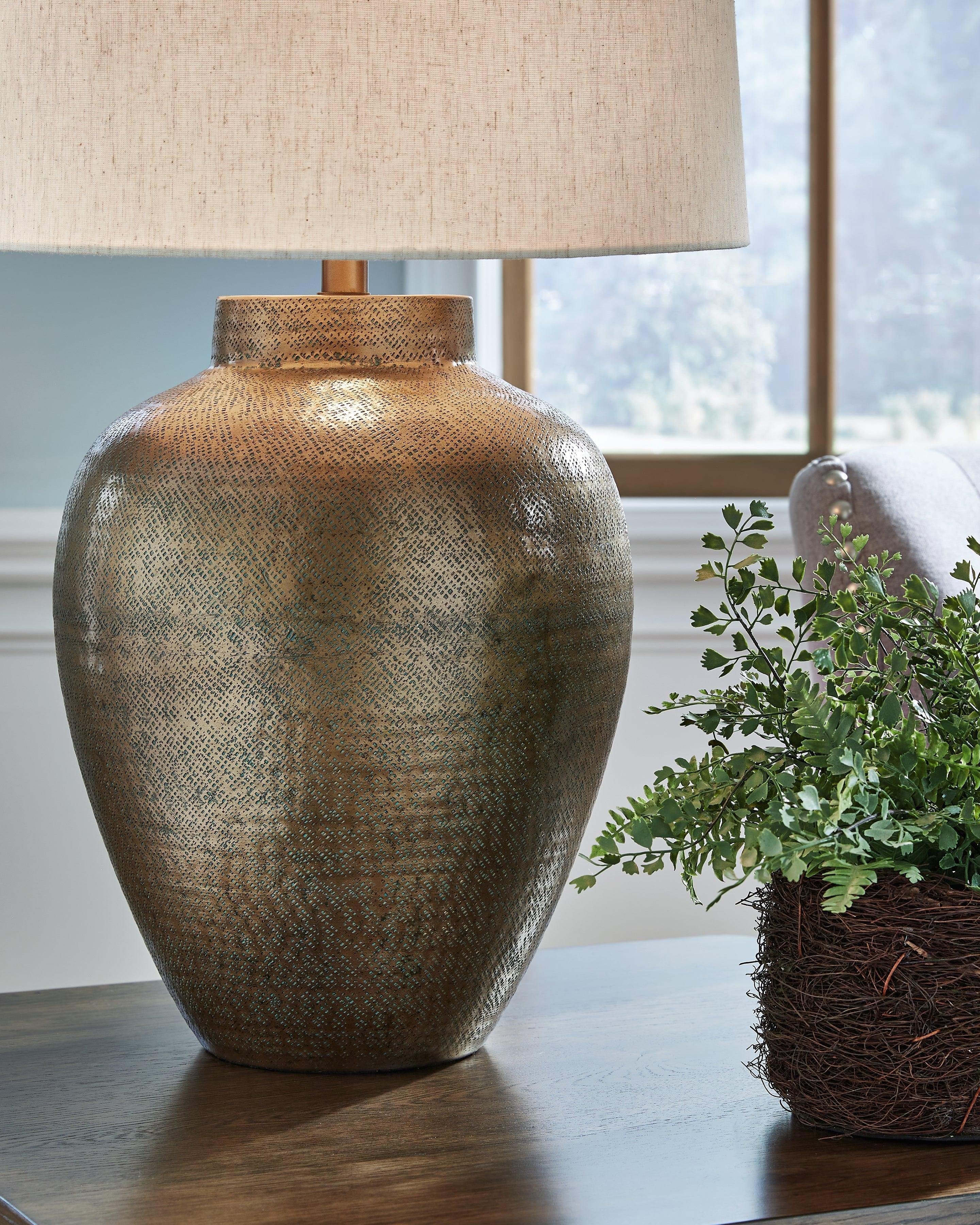 Madney Antique Gold Finish Table Lamp - Image 3