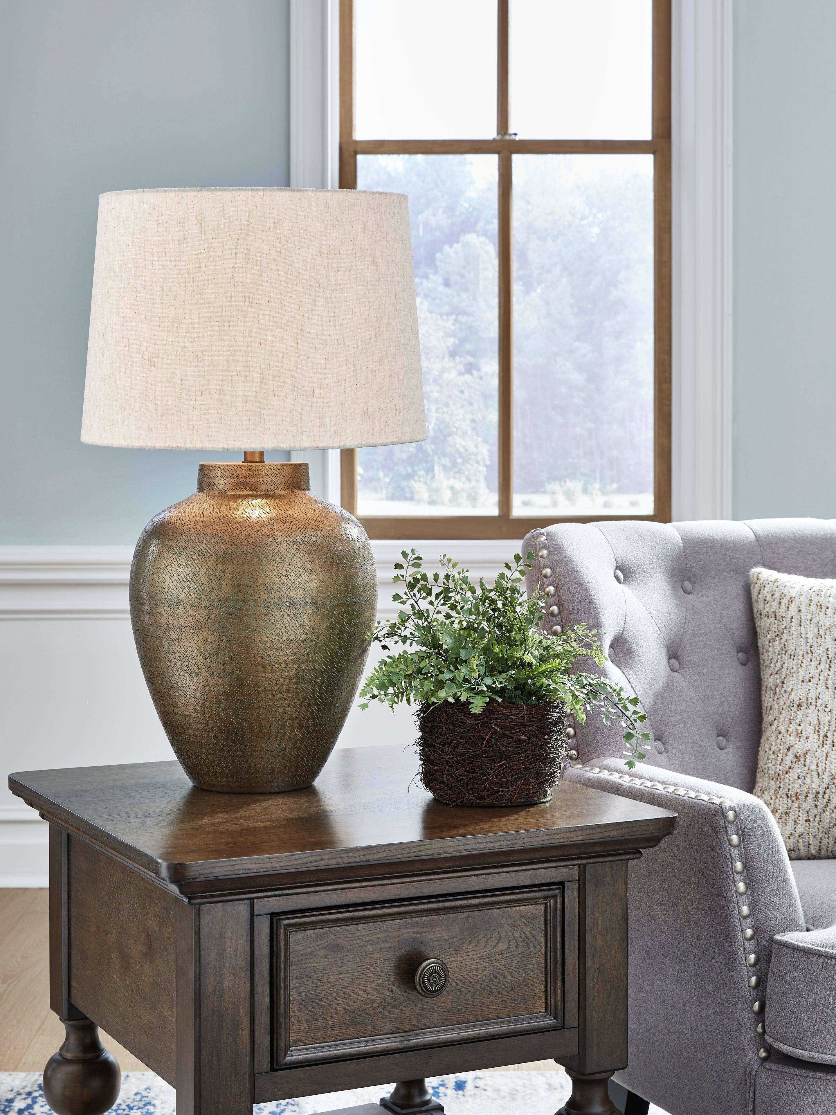Madney Antique Gold Finish Table Lamp - Image 5
