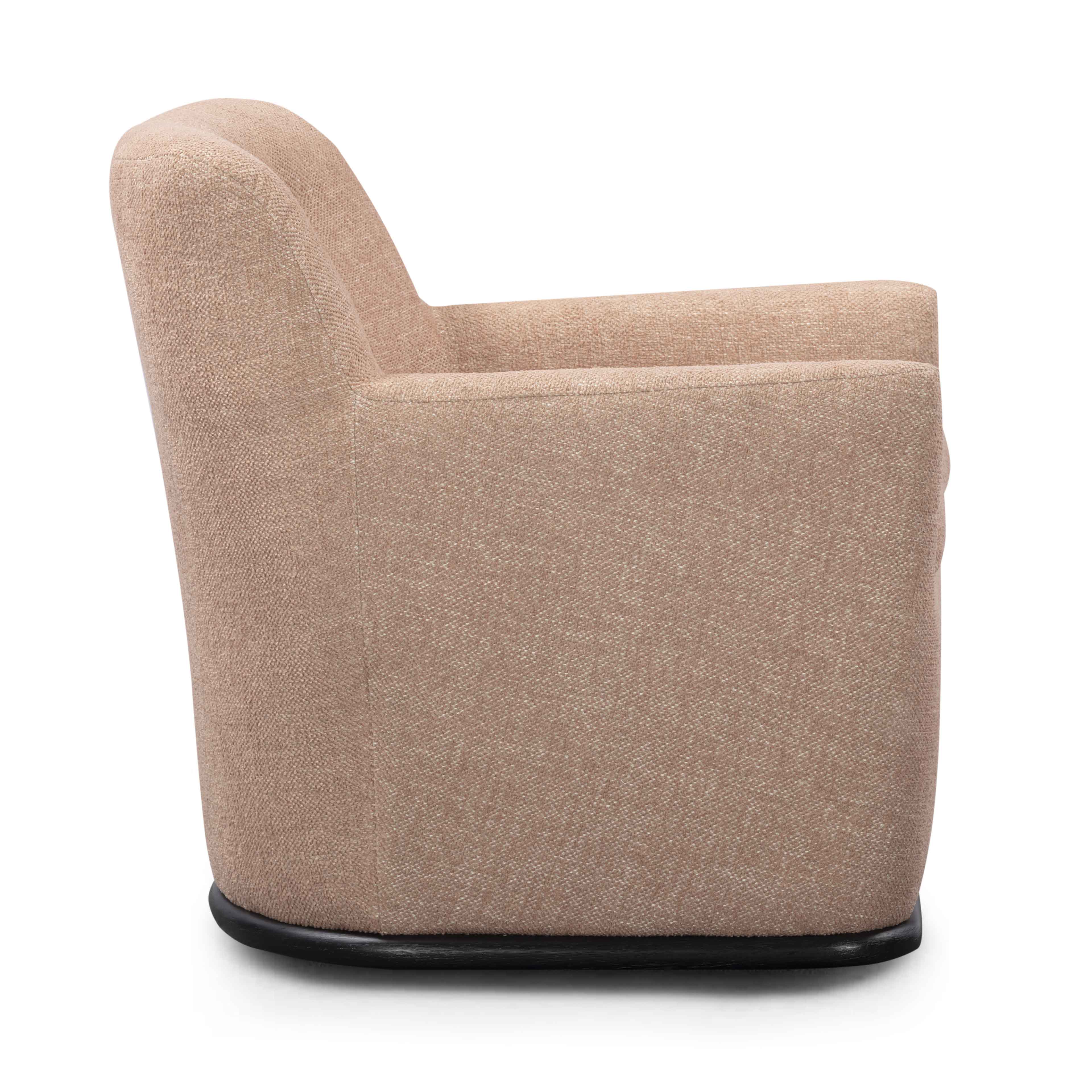 Mado Peach Textured Fabric Swivel Accent Chair - Image 3