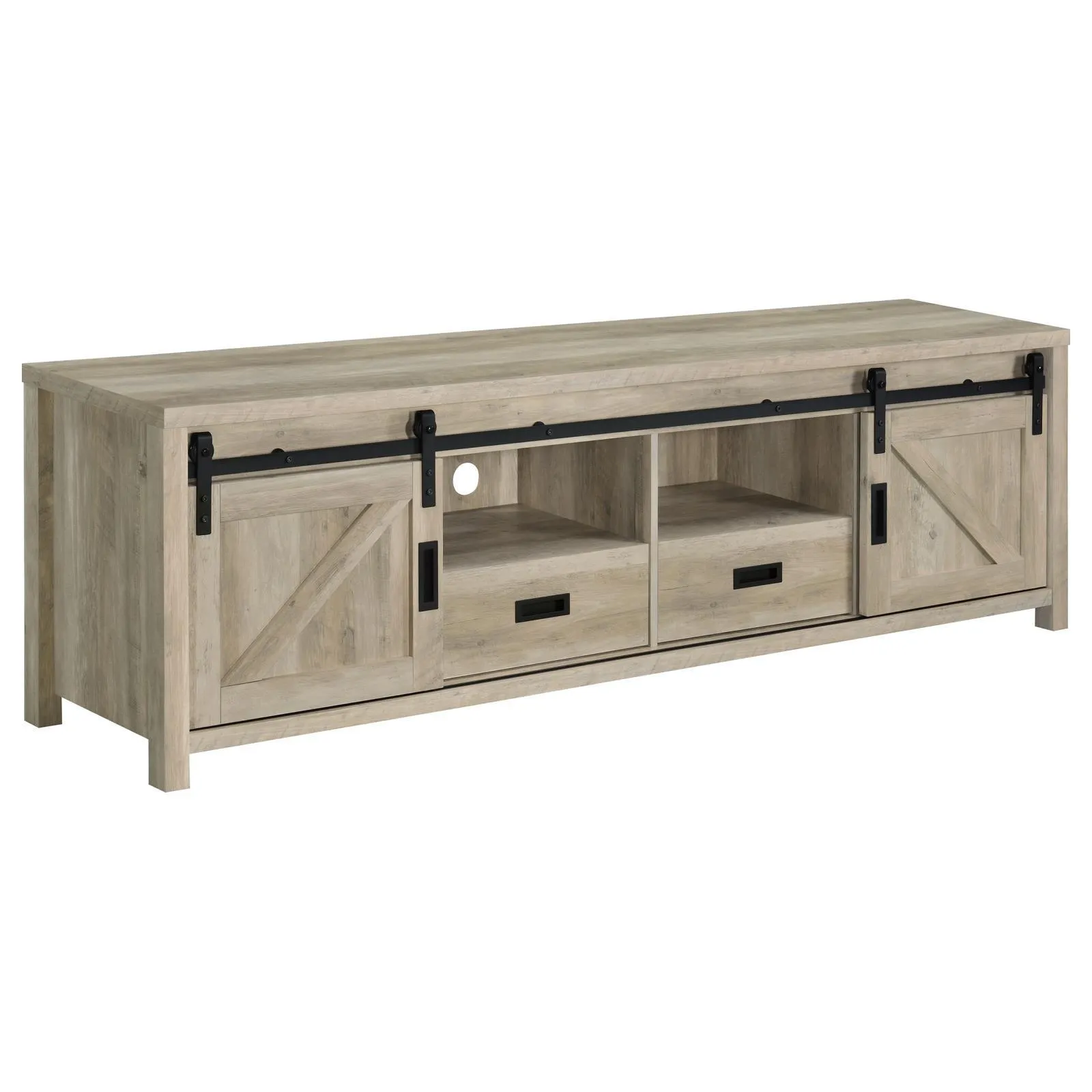Madra Rectangular TV Console with 2 Sliding Doors - Image 3