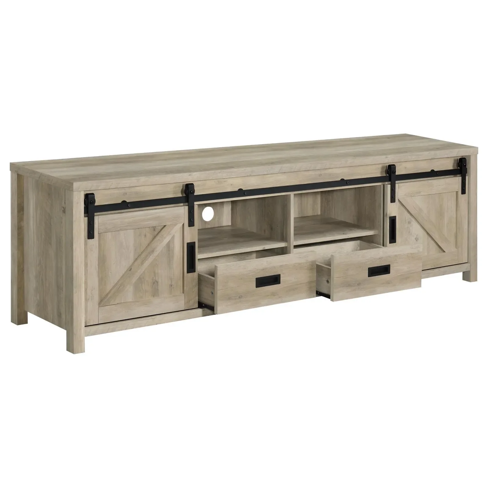 Madra Rectangular TV Console with 2 Sliding Doors - Image 4