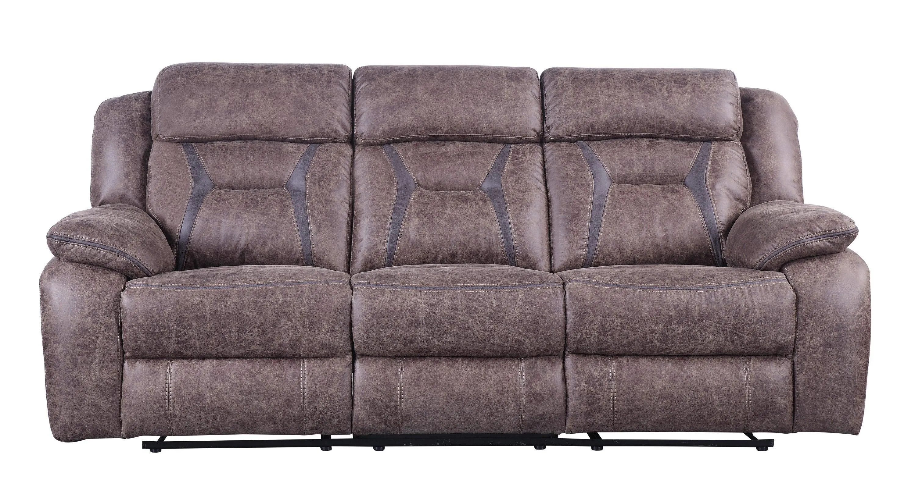 Madrone Reclining Brown Leather Living Room Set - Image 4