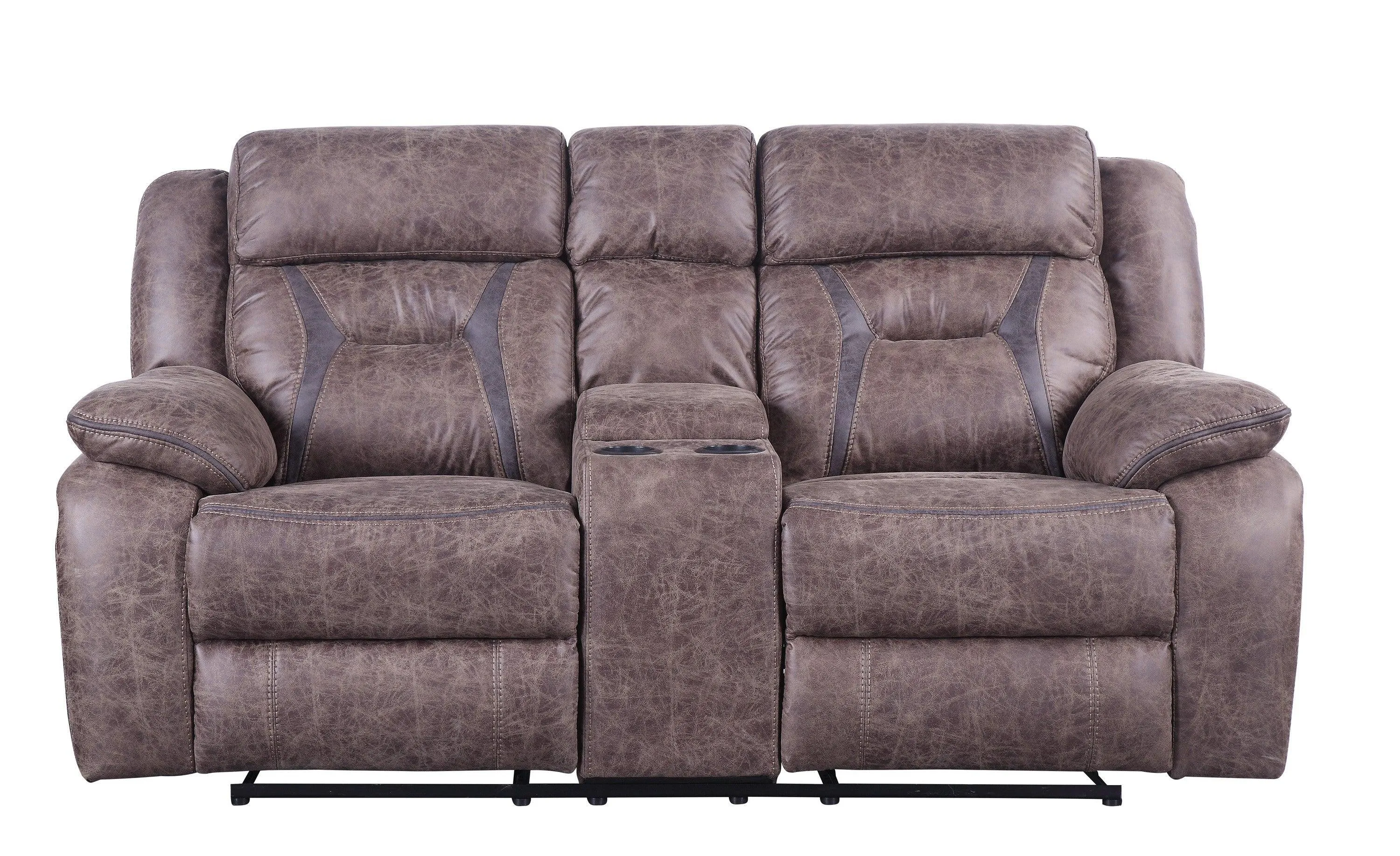 Madrone Reclining Brown Leather Living Room Set - Image 5
