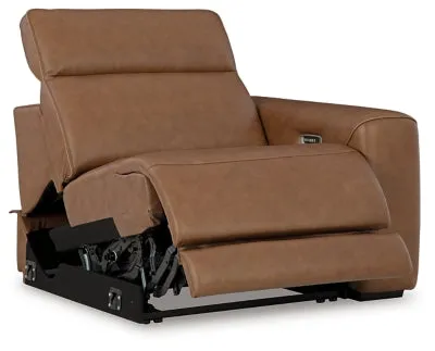 Magic Man Caramel 2-Piece Dual Power Leather Reclining Modular Loveseat - Image 10