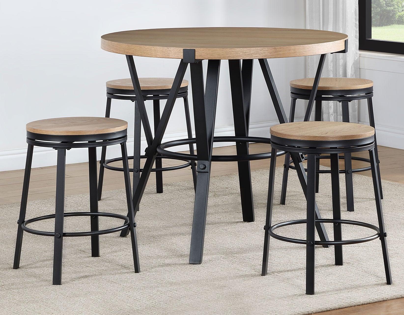 Magnolia 42-inch Round Counter Table, Black and Sand - Image 2