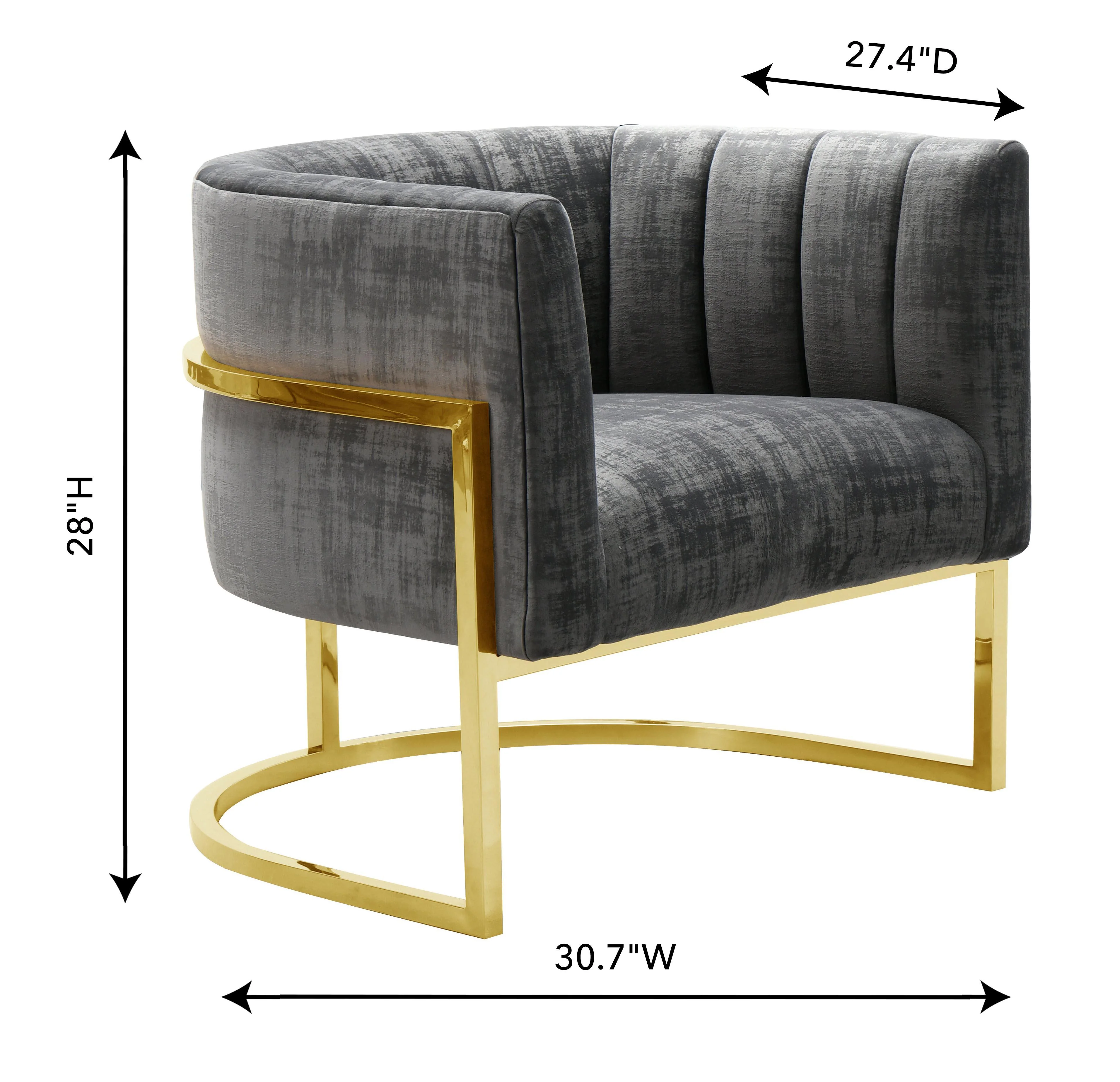 Magnolia Velvet Accent Chair with Gold Base - Image 19