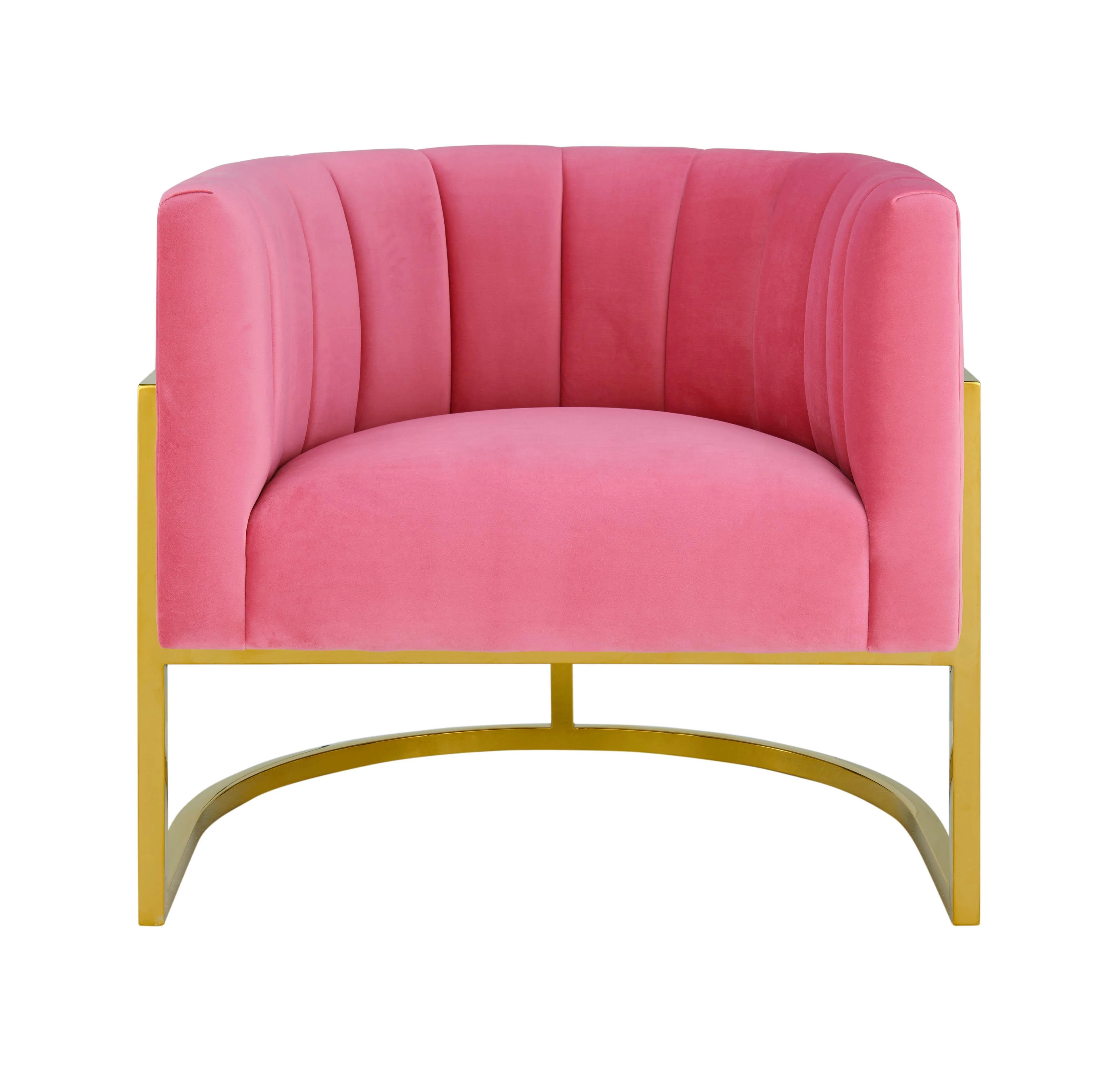 Magnolia Velvet Accent Chair with Gold Base - Image 29