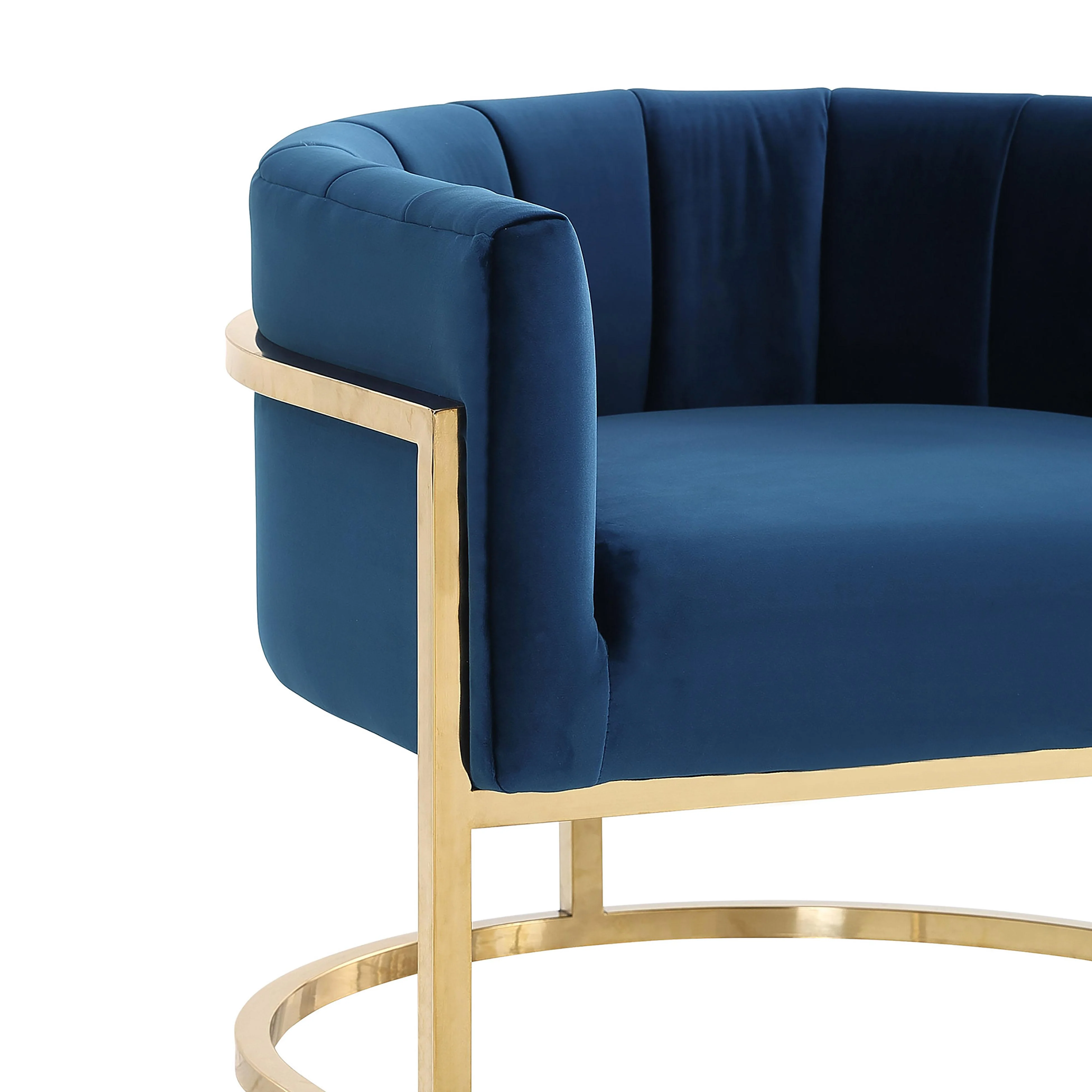 Magnolia Velvet Accent Chair with Gold Base - Image 4