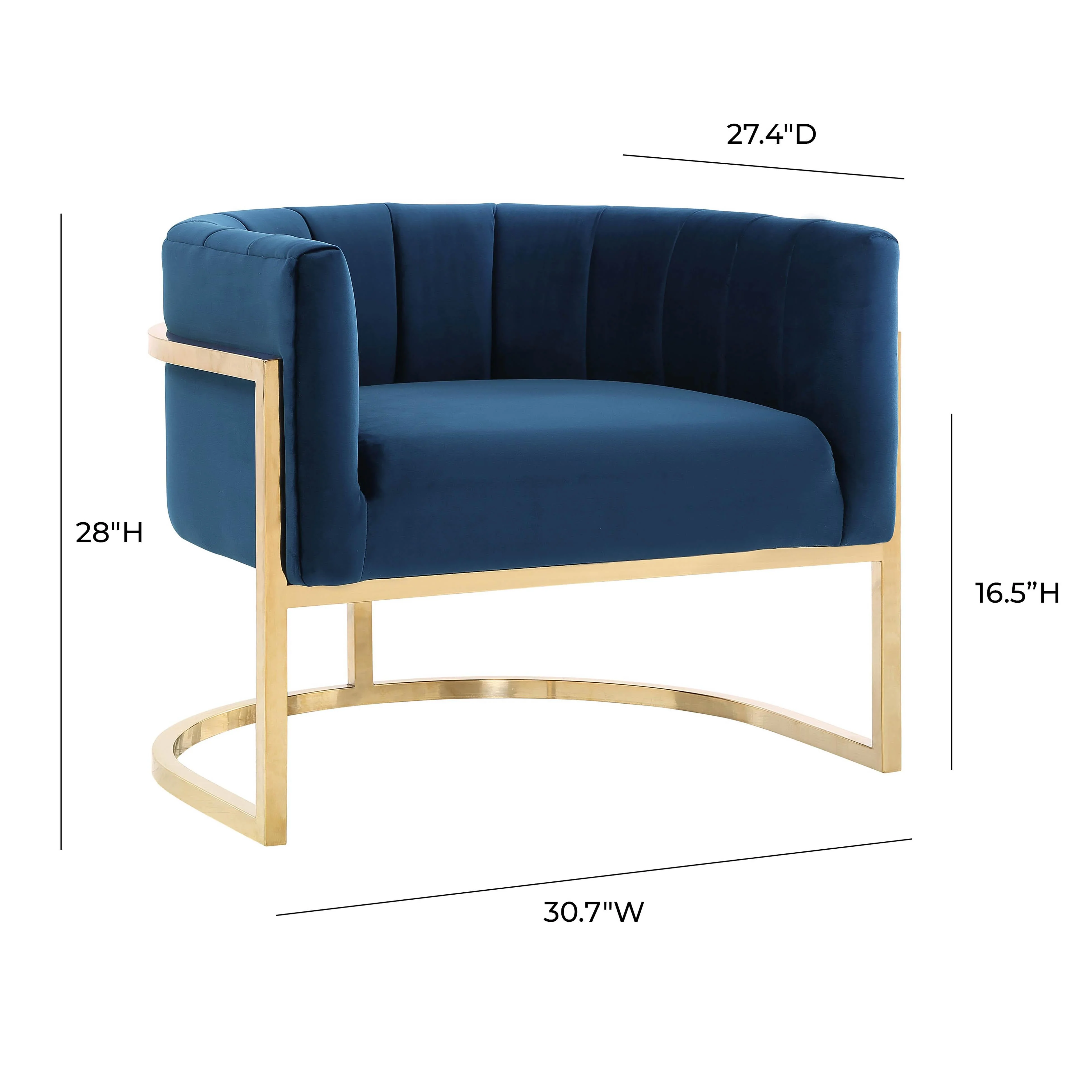 Magnolia Velvet Accent Chair with Gold Base - Image 5