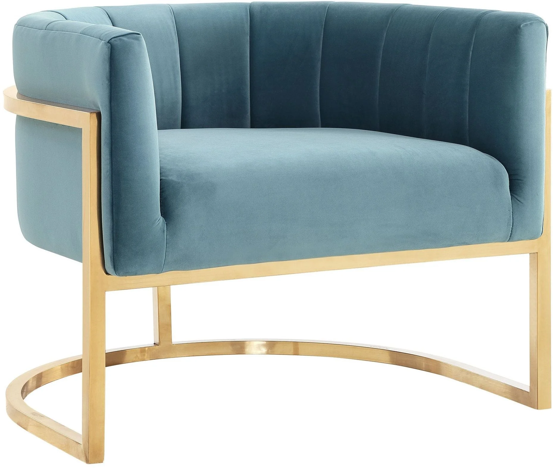 Magnolia Velvet Accent Chair with Gold Base - Image 7