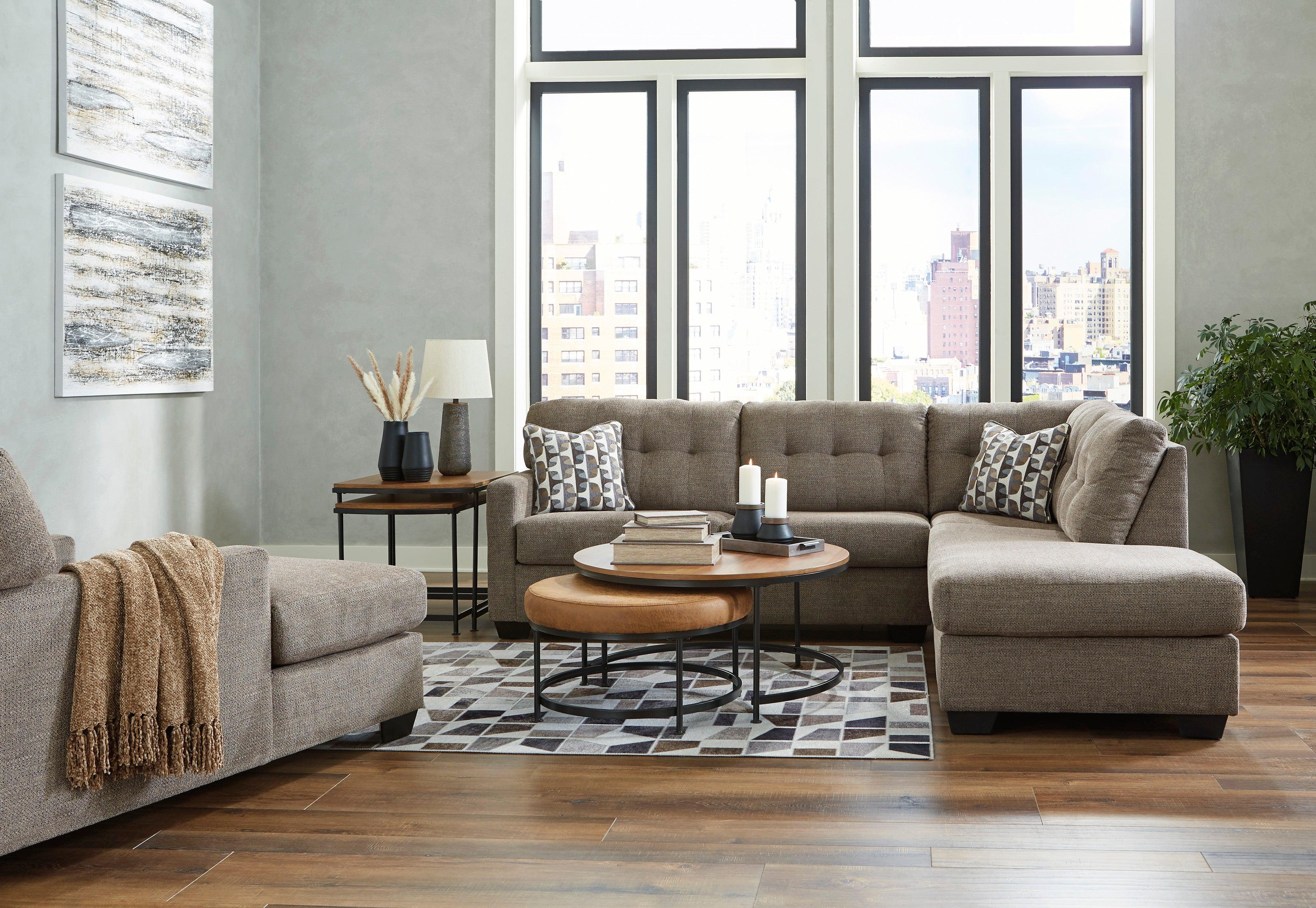 Mahoney Chocolate 2-Piece Right Arm Facing Chaise Sectional - Image 2